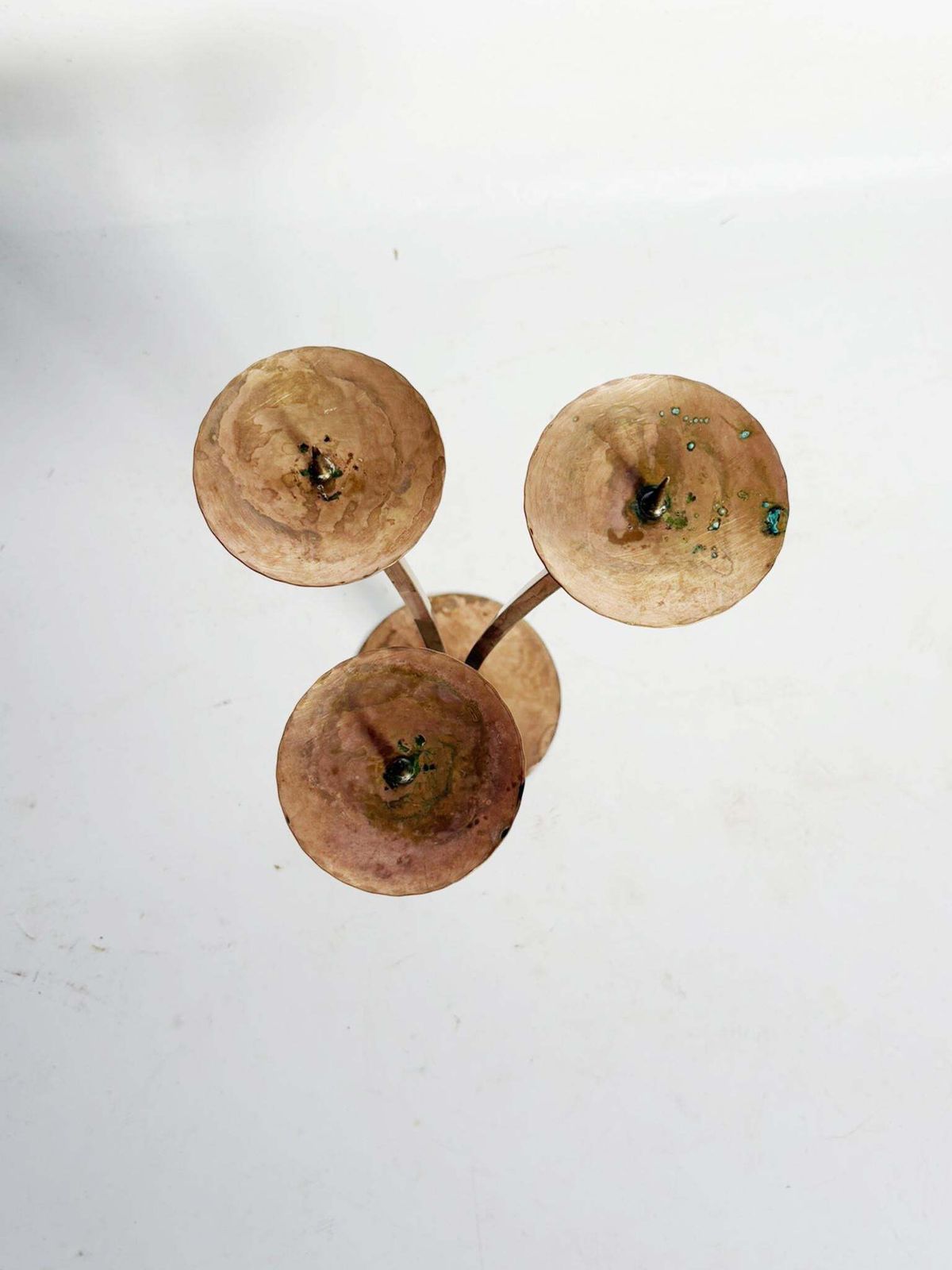 Scandinavian Candle Holder, 1960s, Sweden, Patinated Metal photo 479.0