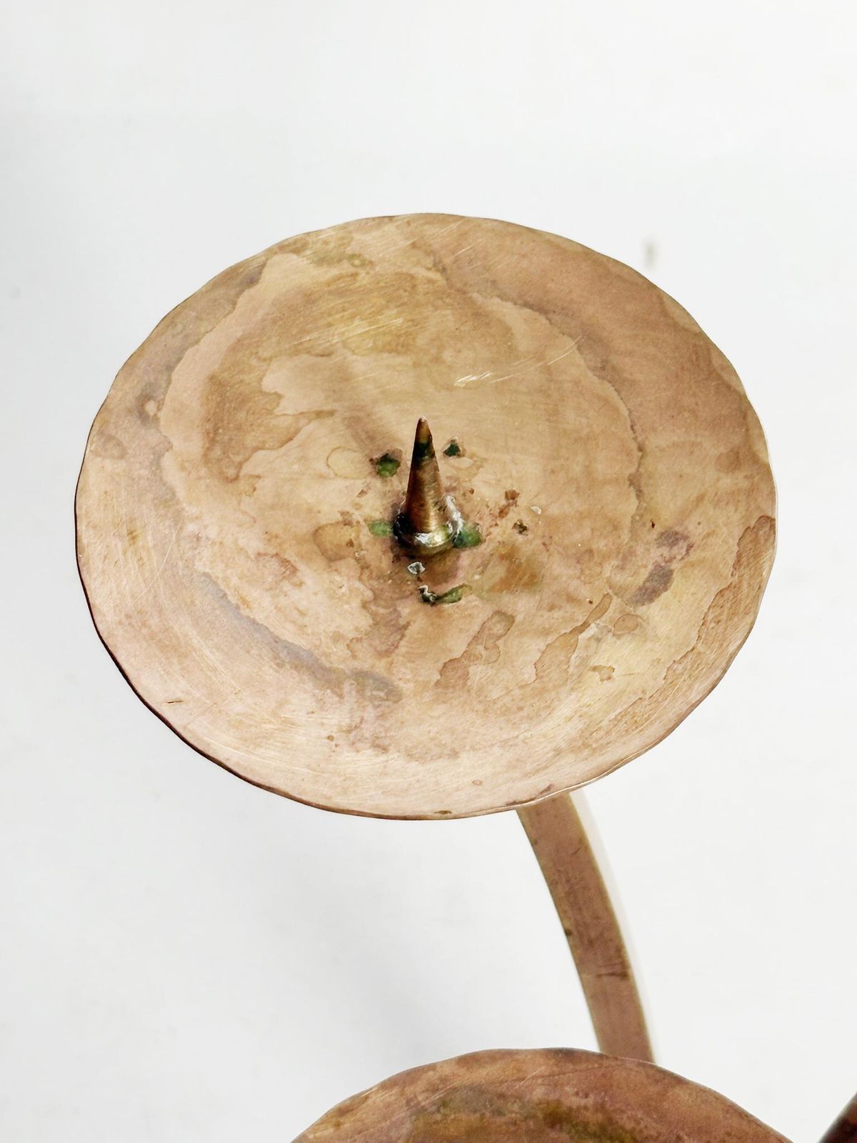 Scandinavian Candle Holder, 1960s, Sweden, Patinated Metal photo vinterior