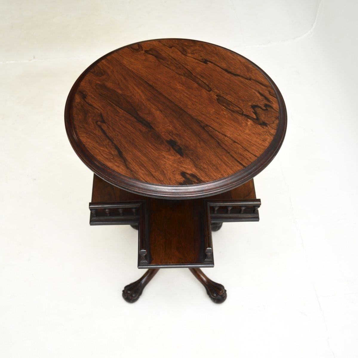 Antique Victorian Revolving Bookcase / Occasional Table In Rosewood photo for sale