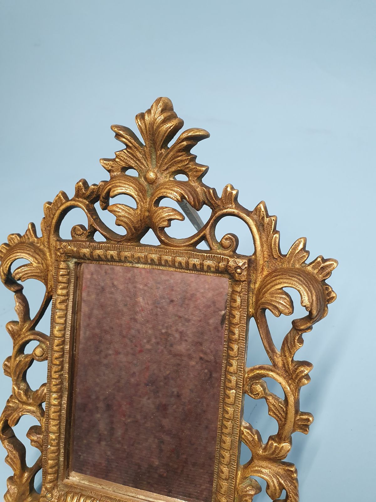 Late 19th Century Small Brass Table Mirror photo Home Decor