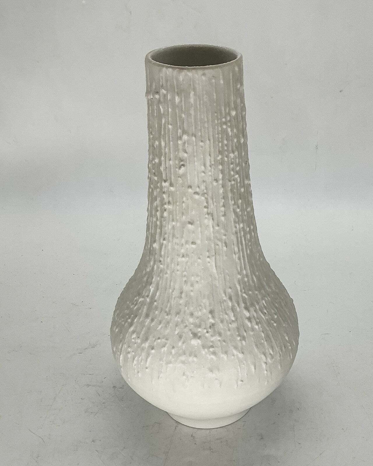 Cm Op Art Vase Matt White Porcelin Bavaria Kpm German 70s Mcm 24cm
