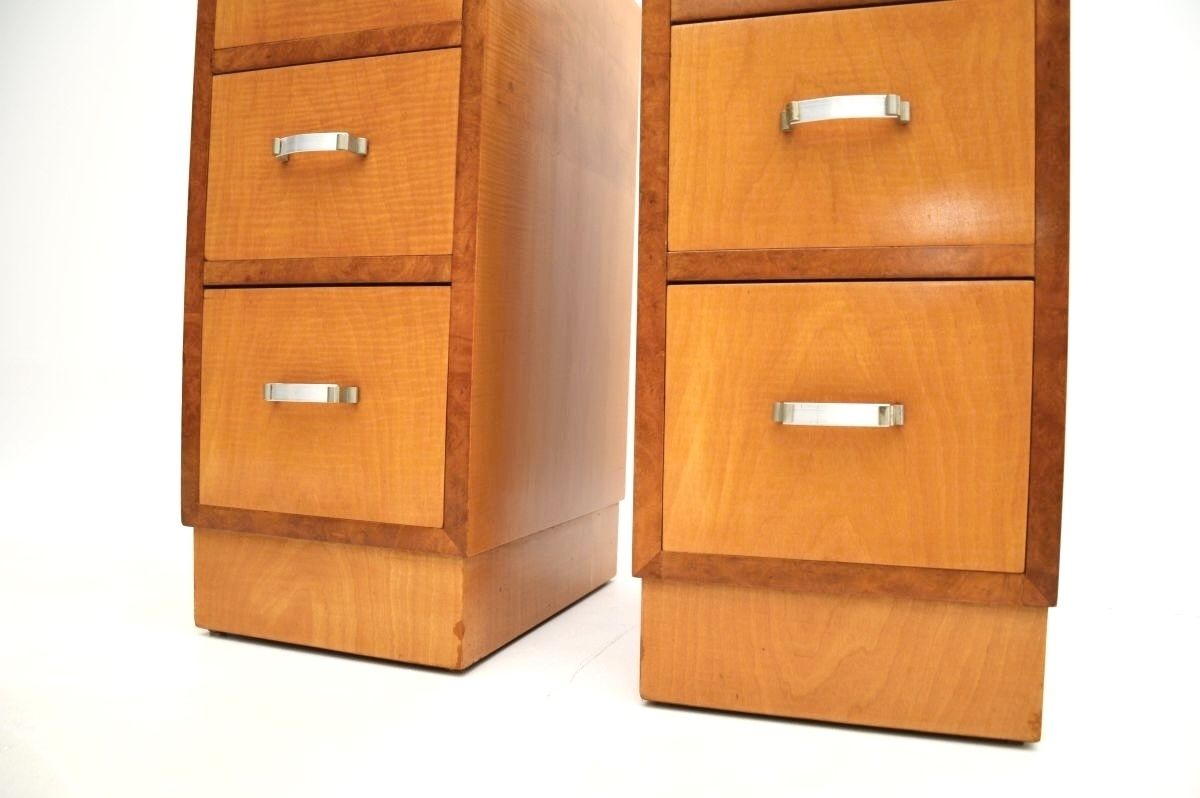 Pair Of Art Deco Satinwood And Walnut Bedside Chests photo 1495.0