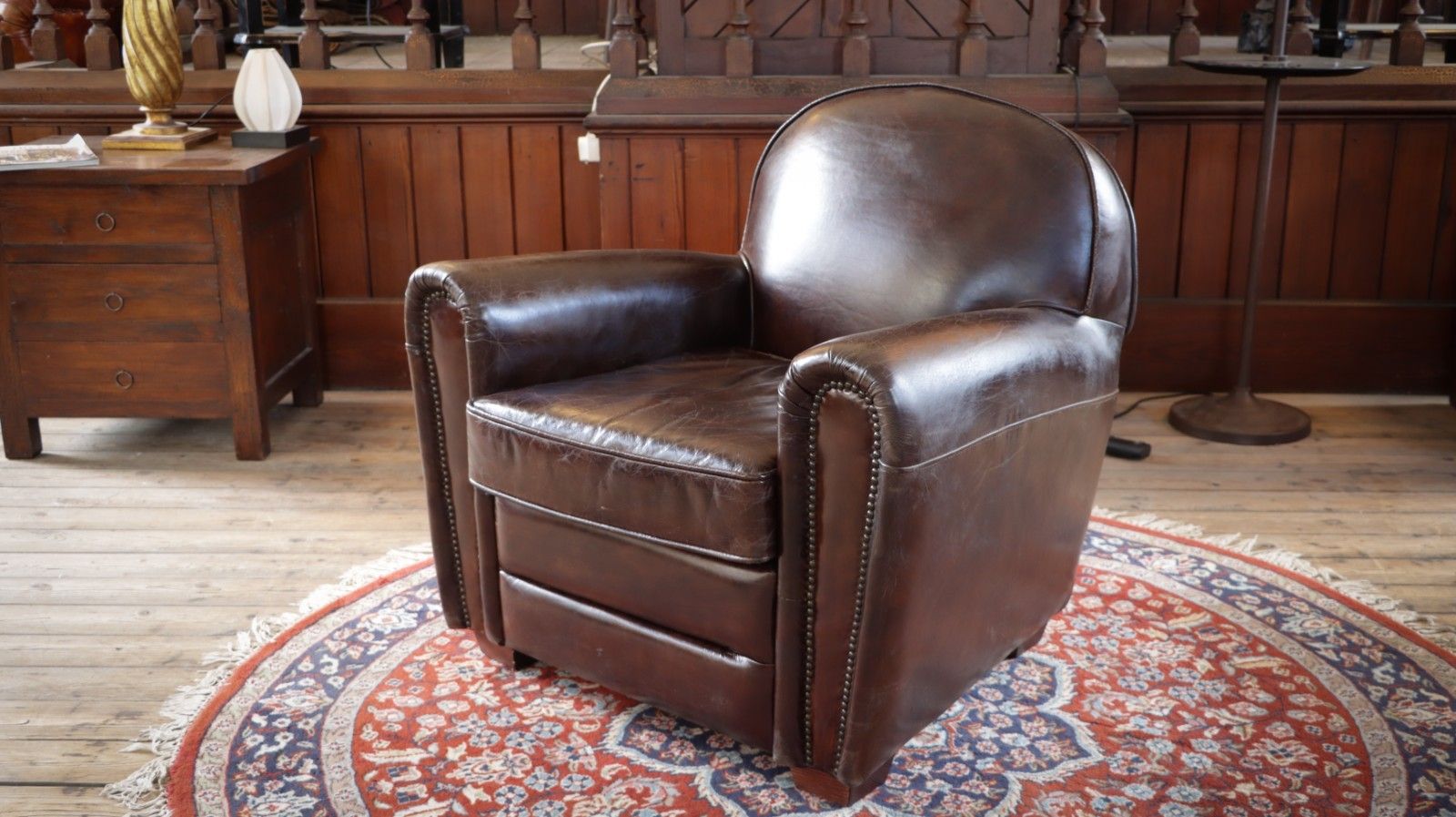 Superb Timothy Oulton Flea Market Club Library Leather Armchair Vintage Cigar 🚚 photo Furniture