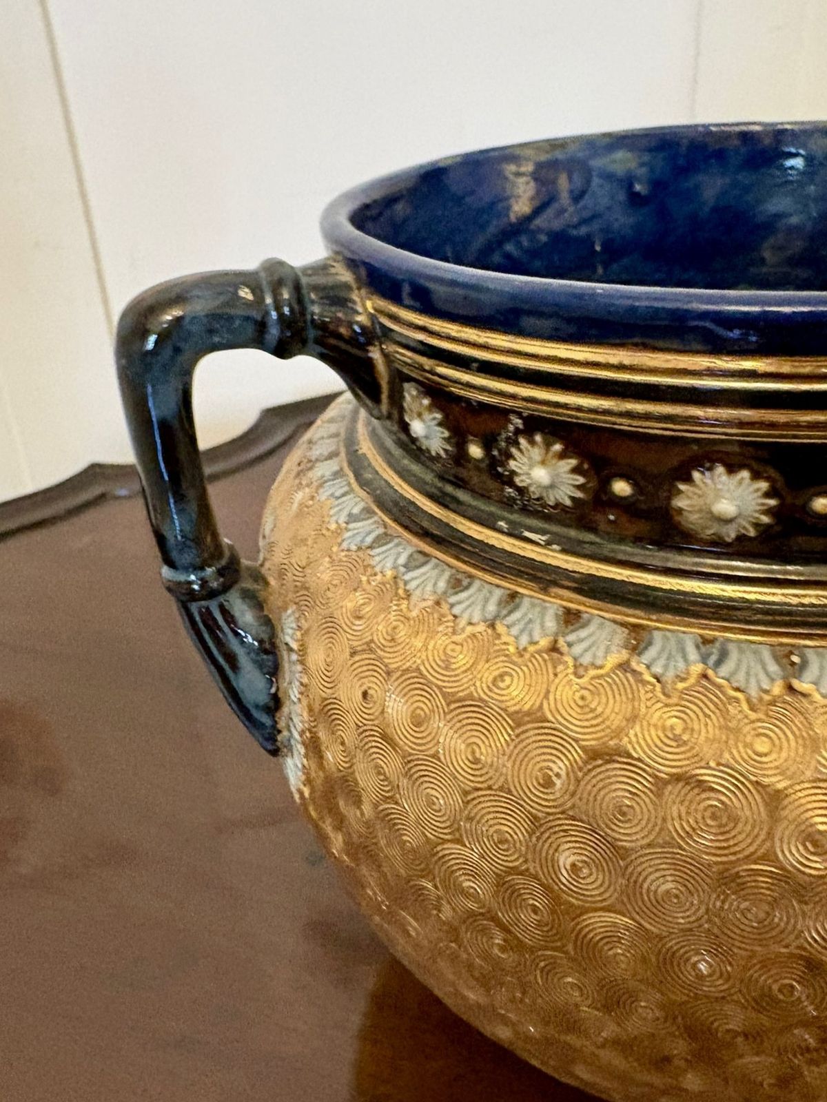 Antique Royal Doulton Slaterware Jardinière photo for sale