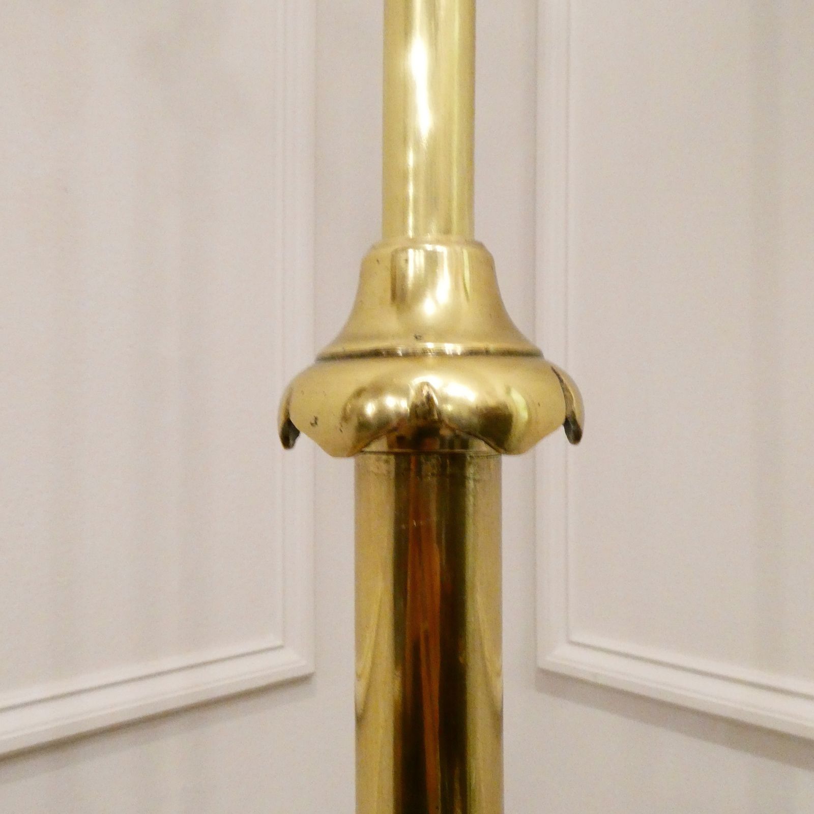 Art Nouveau Brass Floor Lamp, 1800s photo vintage