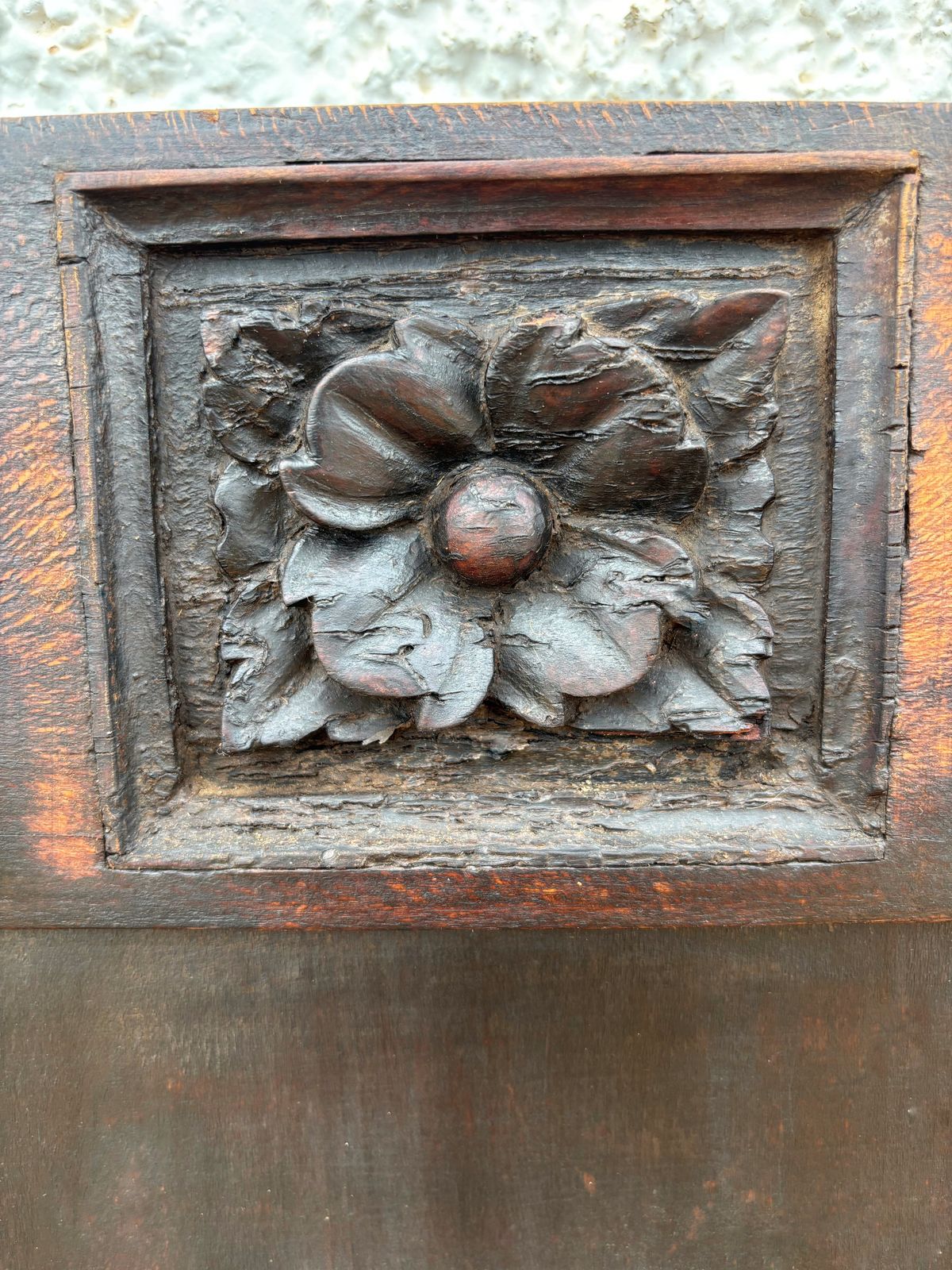 Spanish Renaissance Revival Carved Wooden Bench, Early 20th Century photo buy