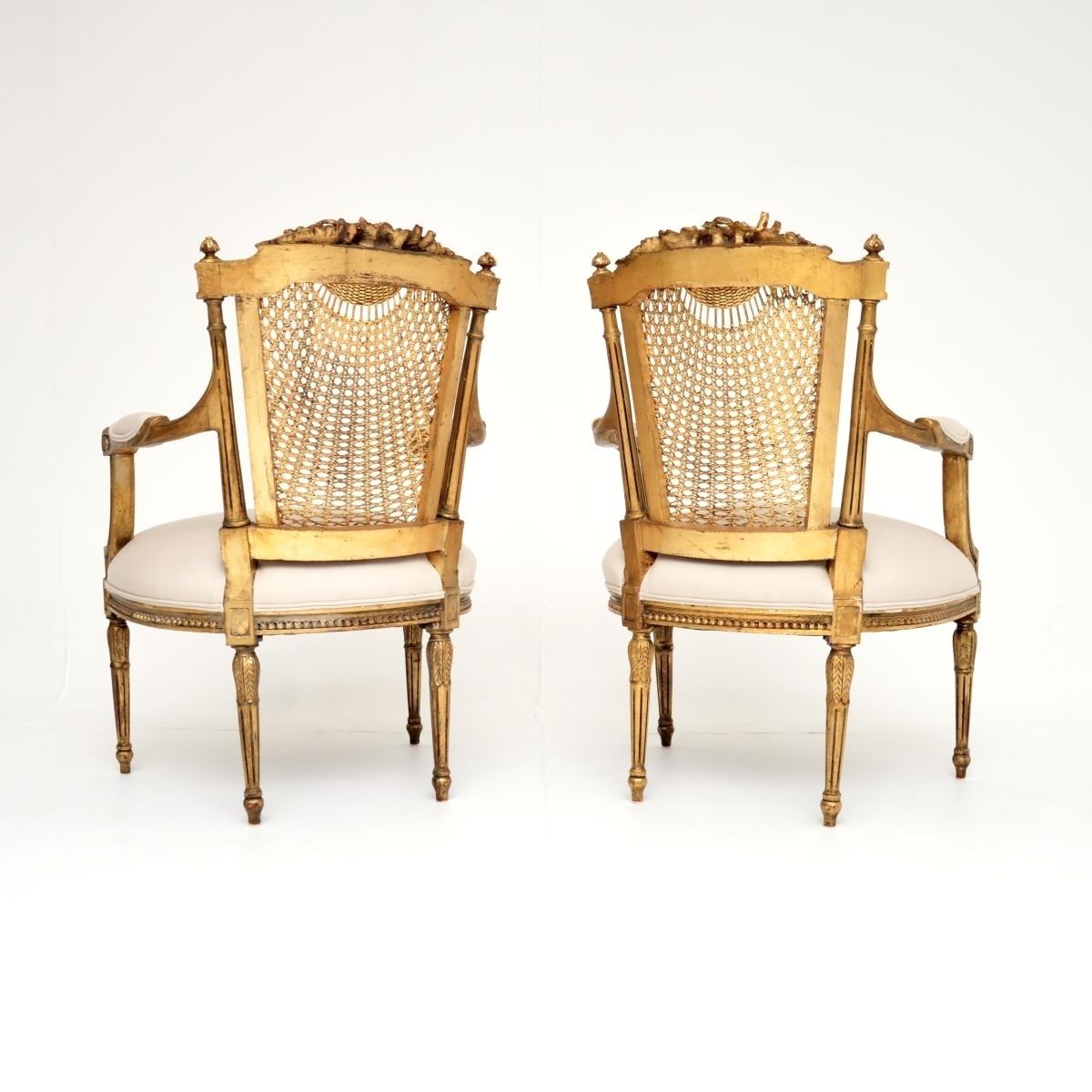 1885.0 Pair Of Antique French Gilt Wood Salon Armchairs photo