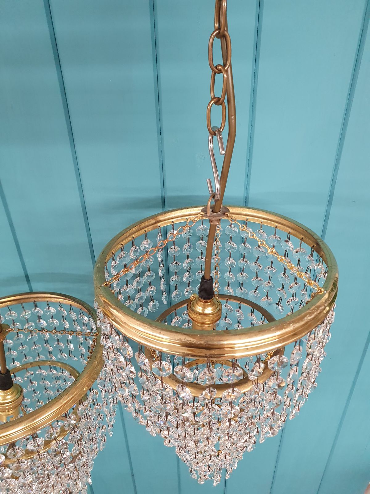 Pair Of Early 20th Century Antique Chandeliers 8" photo 495.0