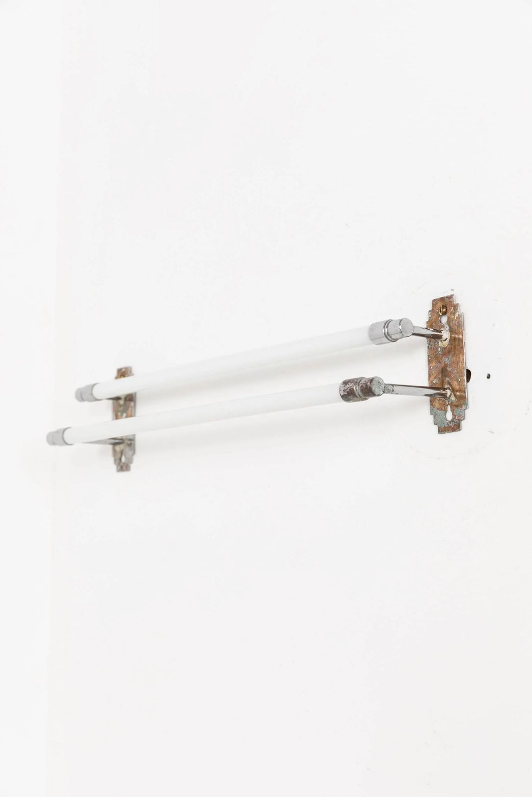 Antique French Art Deco Opaline Glass Towel Rail
