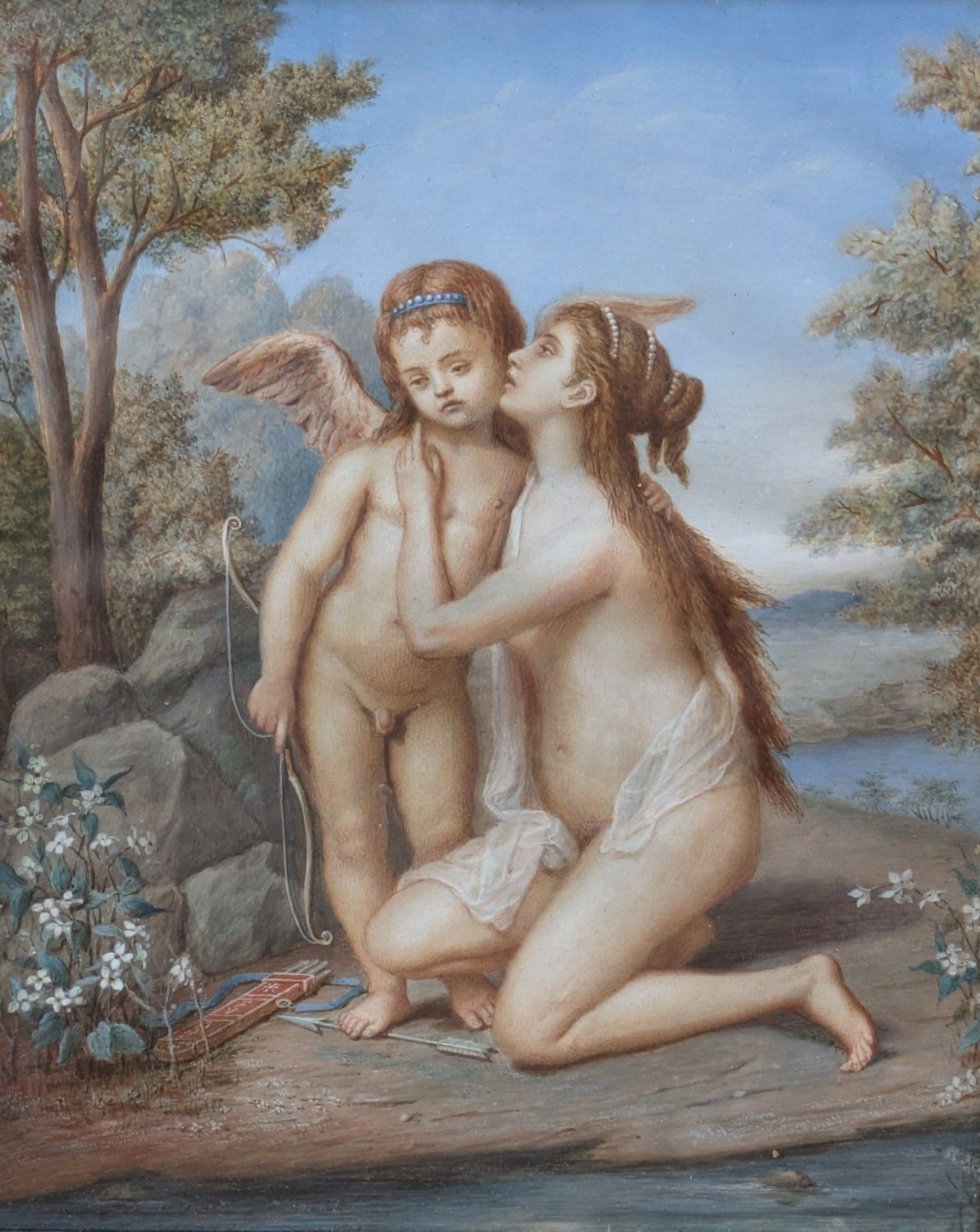 18th Century French Watercolour Venus & Cupid photo Art