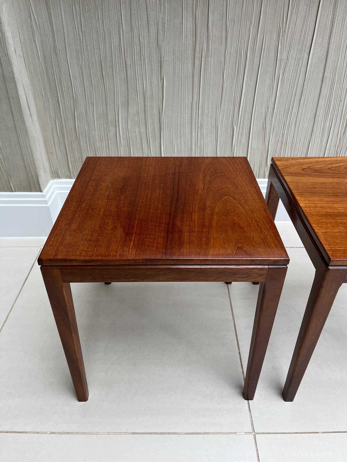 Mid Century British Teak Nesting Side Tables – Pair (C.1960s–70s) photo Furniture