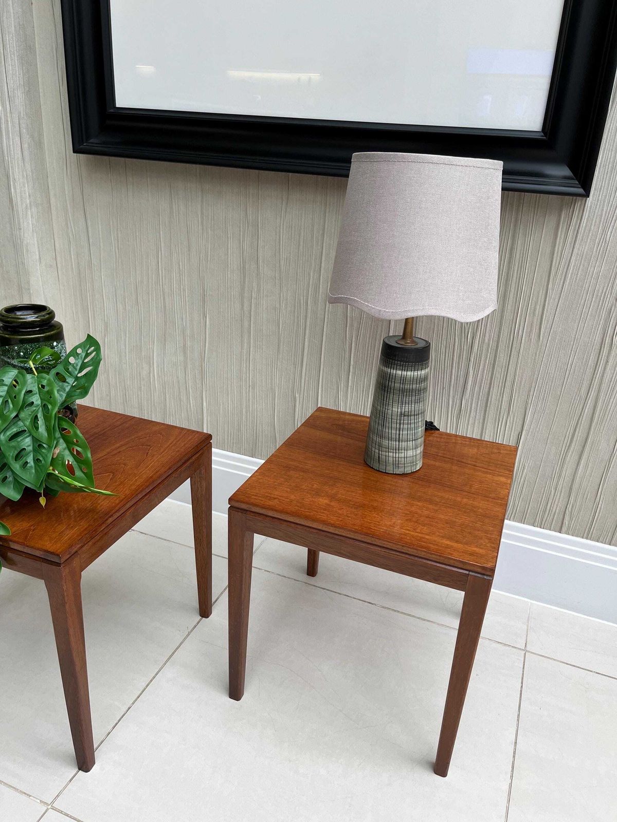 Mid Century British Teak Nesting Side Tables – Pair (C.1960s–70s) photo vintage