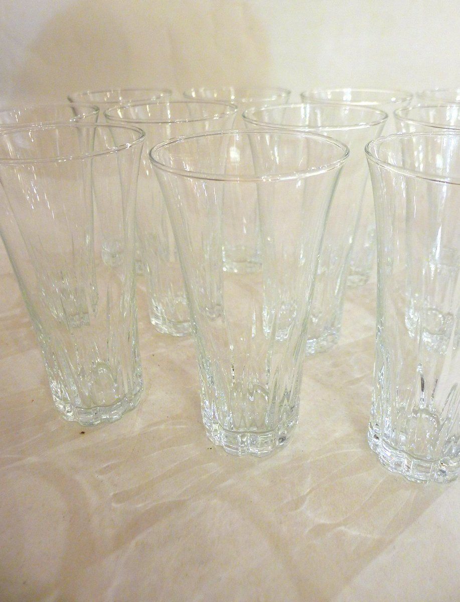 Glass Flute Glasses From Luminarc, France, 1970s, Set Of 12 photo buy