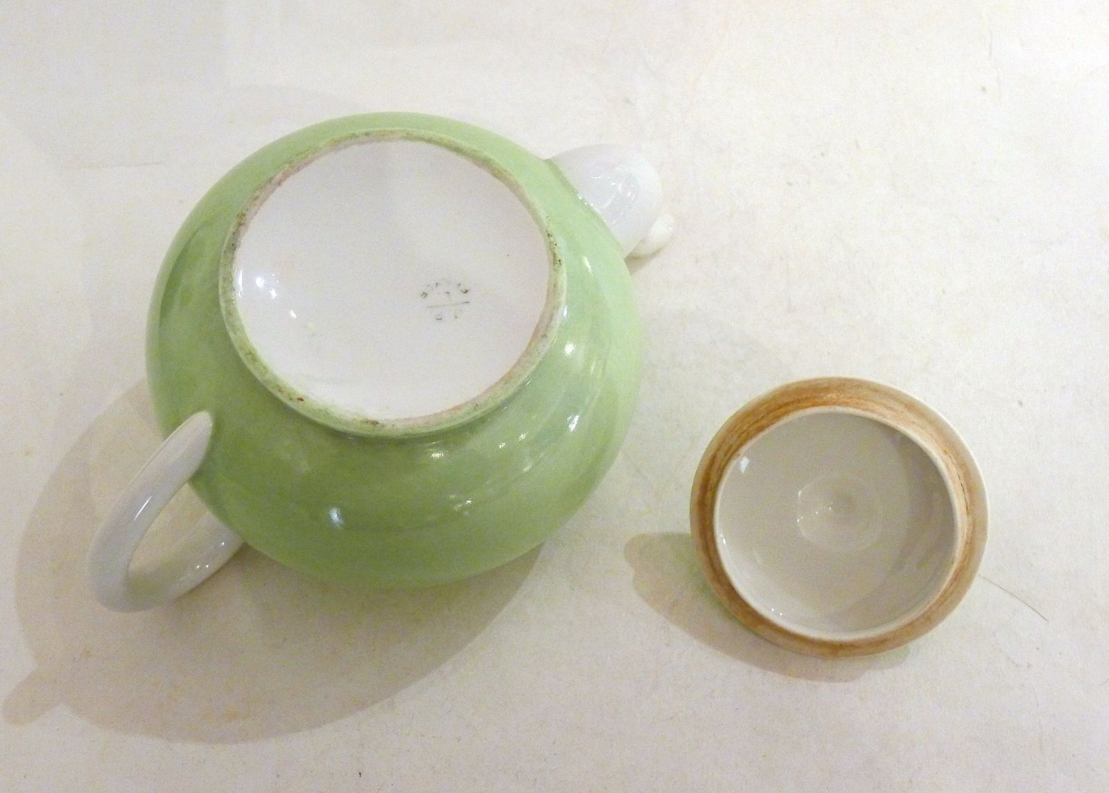 Small Antique Porcelain Teapot By Jean Pouyat, Limoges, France, 1890s photo vintage