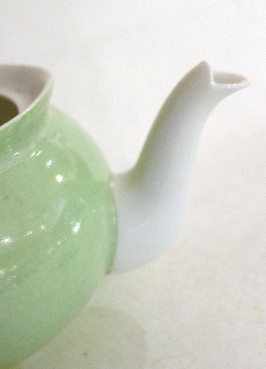 photo for sale Small Antique Porcelain Teapot By Jean Pouyat, Limoges, France, 1890s