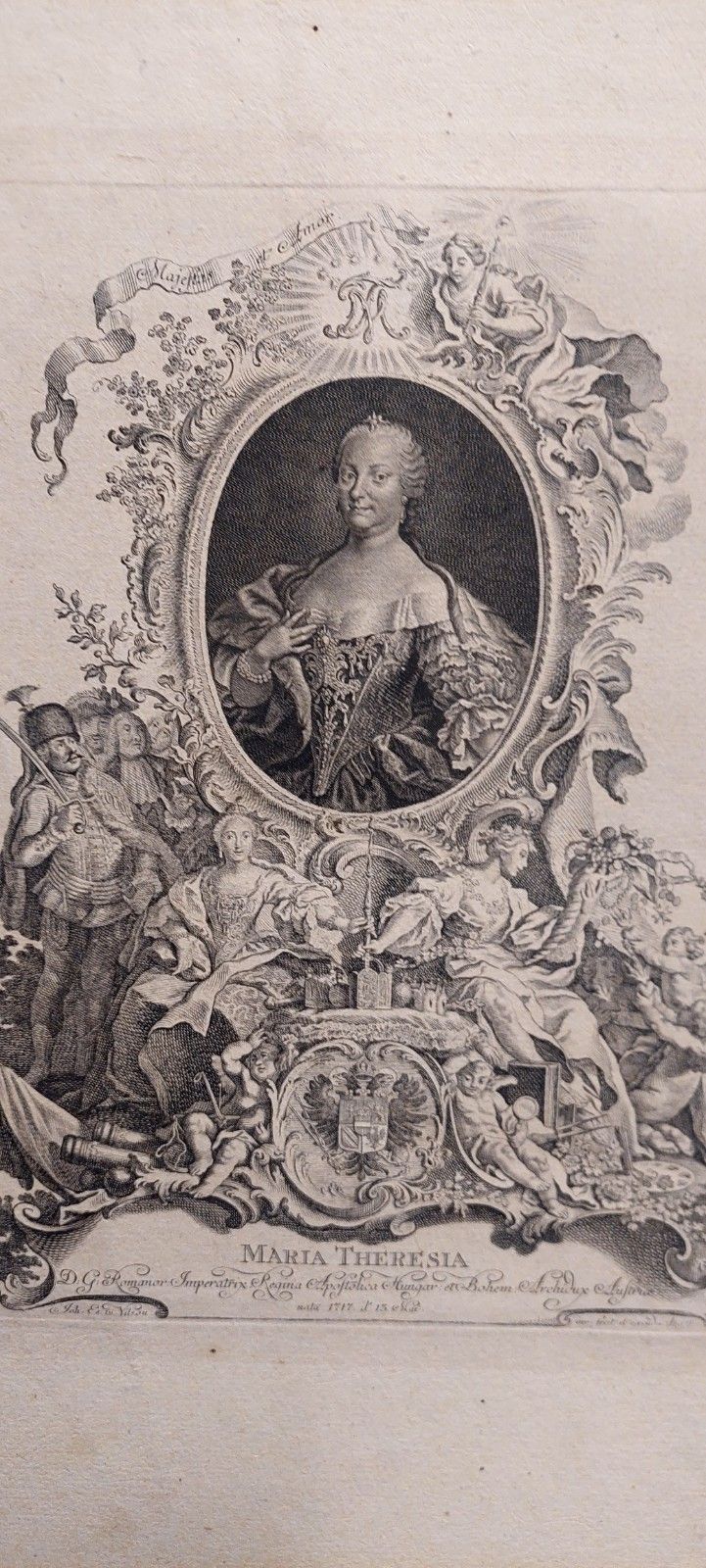 Engraving On Plate "Johannes Esaias Nilson" 1717 Maria Teresa Empress photo vinterior