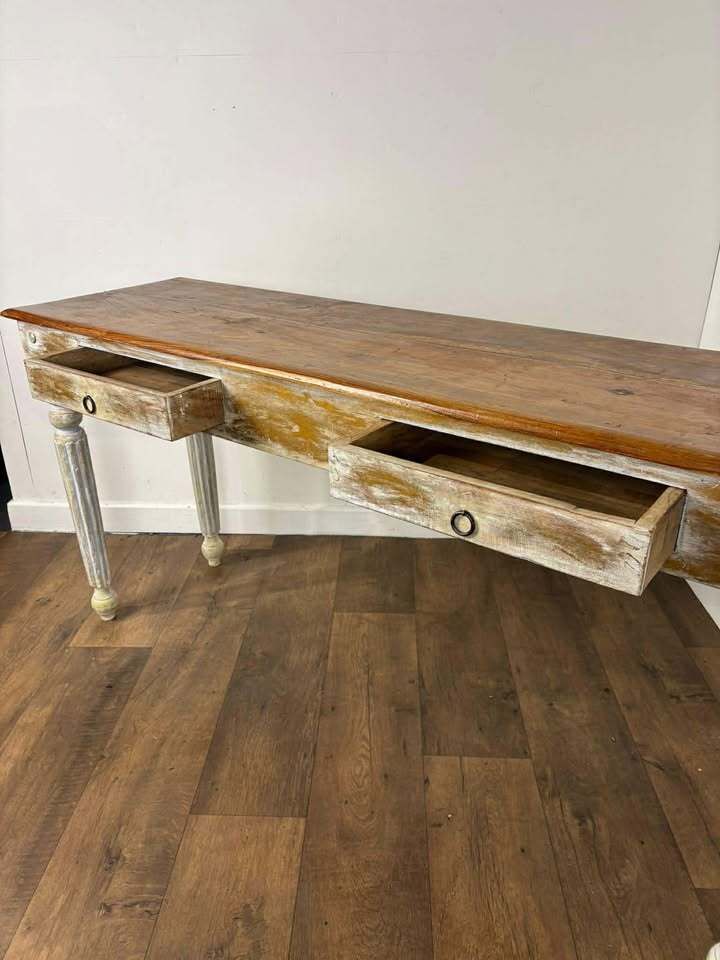 photo buy Reproduction French Country Style Acacia Wood Console