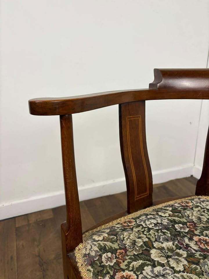 Edwardian Inlaid Mahogany Corner Chair photo Furniture