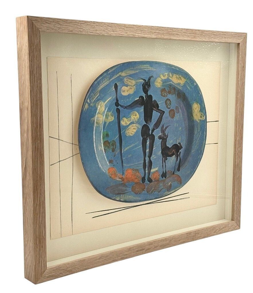 A Framed Lithographic Plate From The 1948 Swedish, Limited Edition Portfolio Of Only 200  “Ceramiques De Picasso” photo vinterior