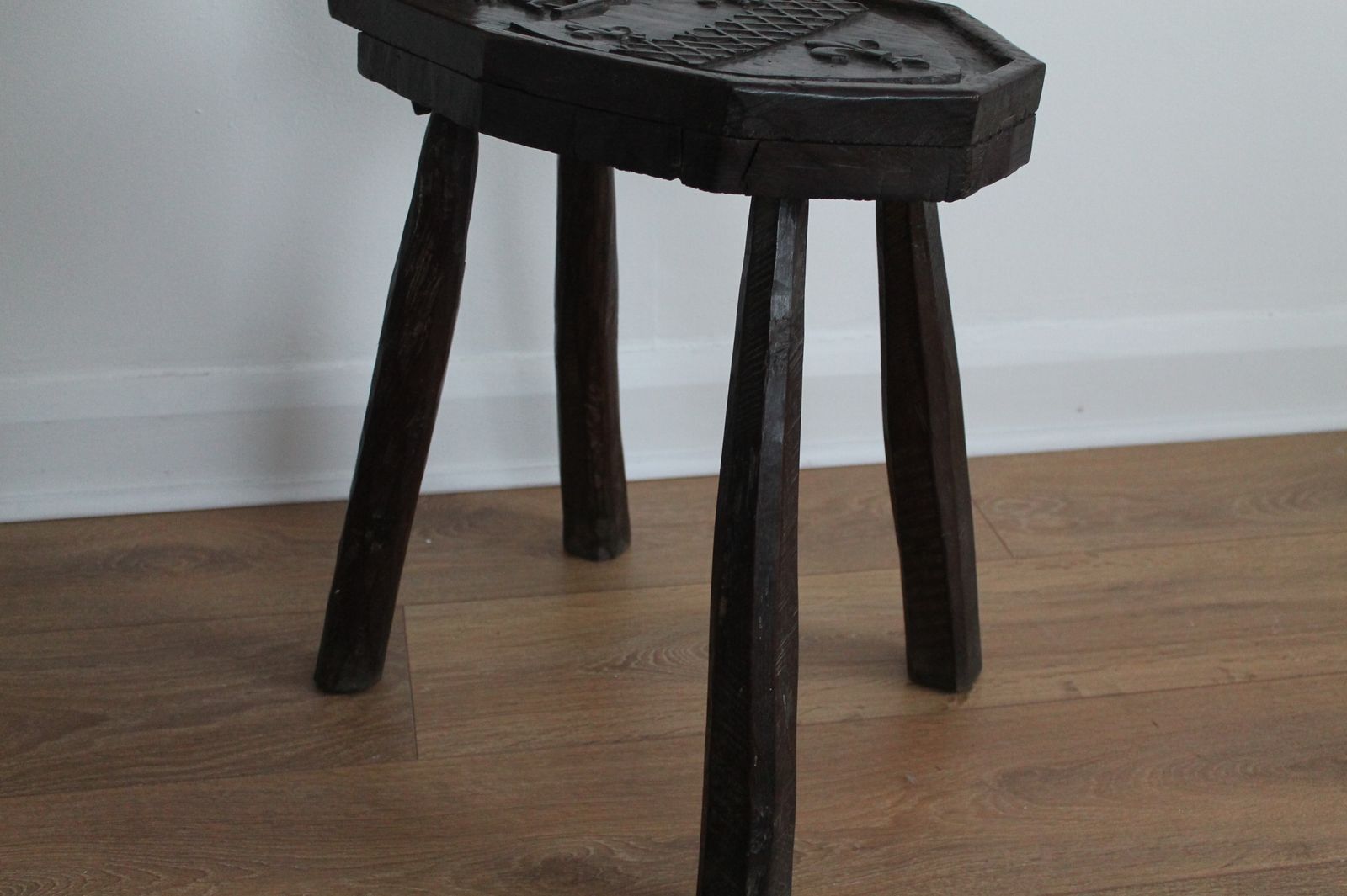 Furniture Antique Vernacular Hall Chair.  Oak Spinning Chair photo