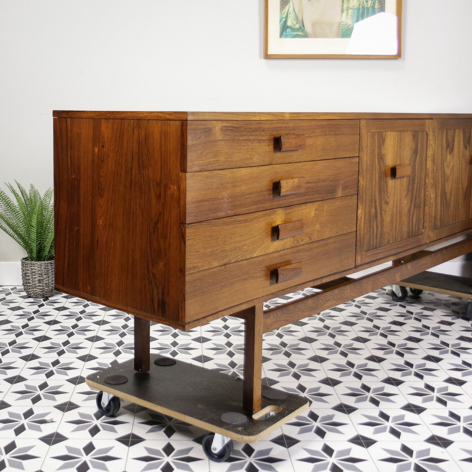 Rosewood Sideboard 1960s Mid Century With Cocktail Drinks Cabinet photo vinterior