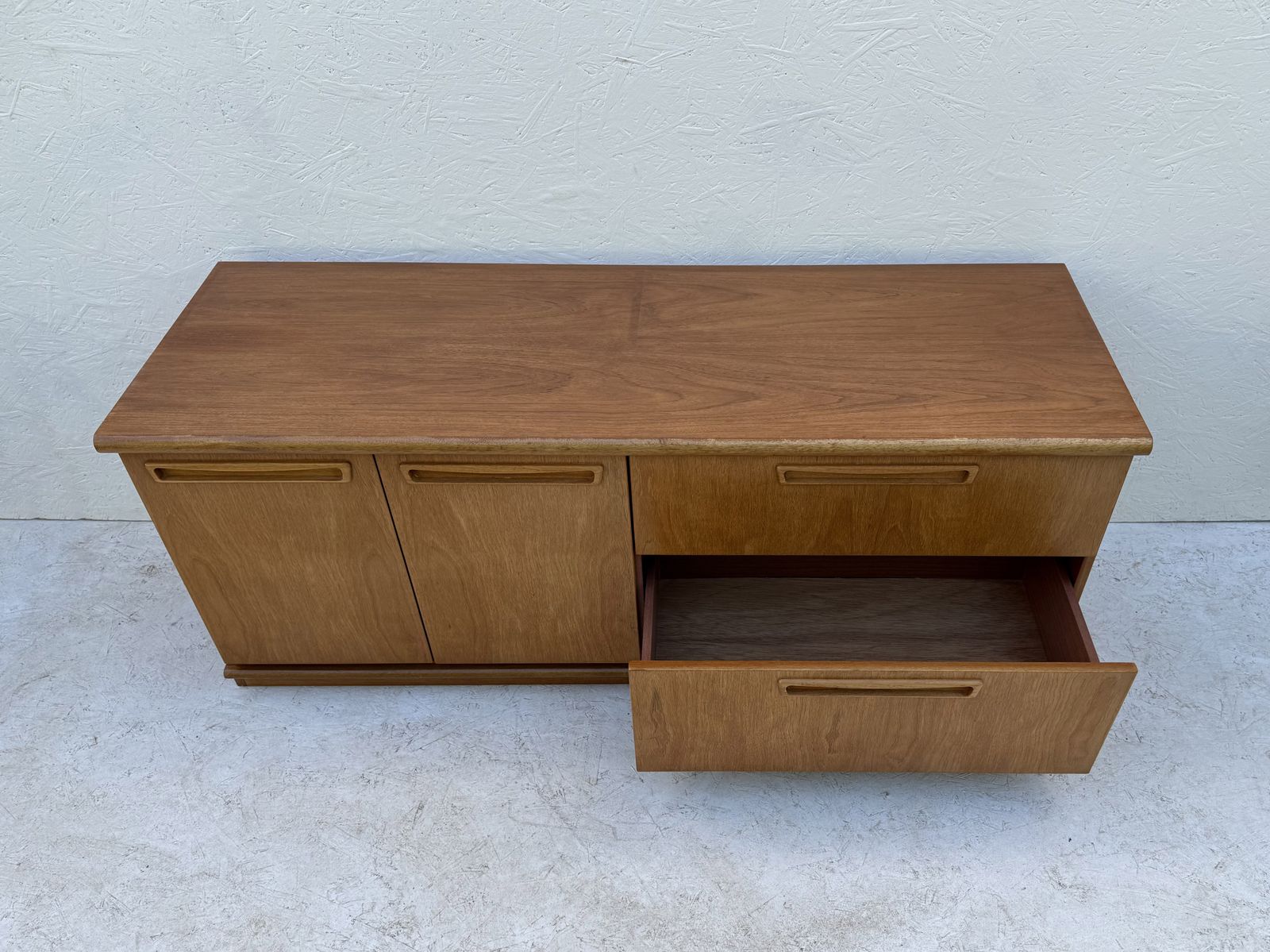 Small Mid Century Teak, Plinth Based Sideboard photo vintage