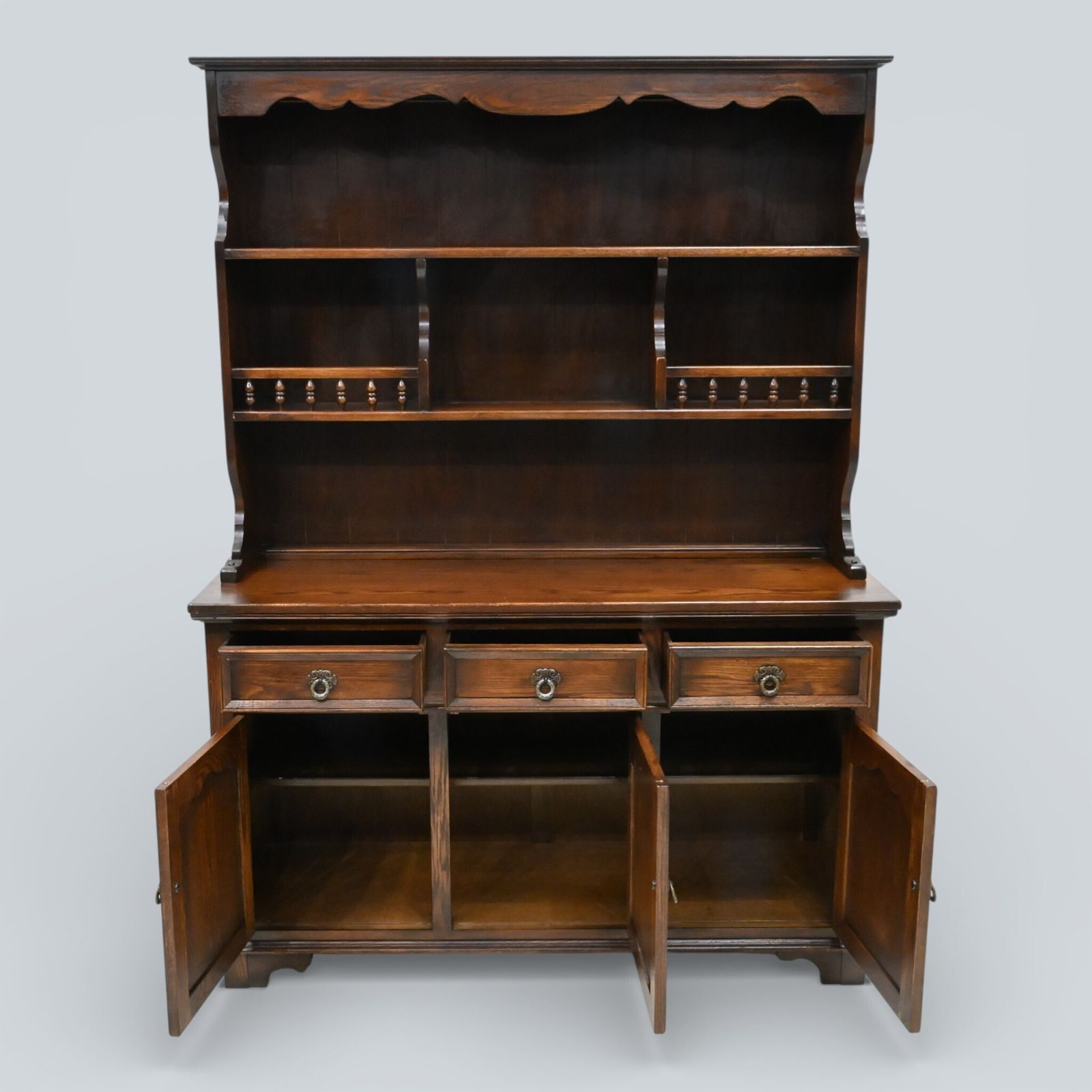467.0 Old Charm Oak Dresser In Tudor Brown 2 Piece Display Free Uk Delivery* photo