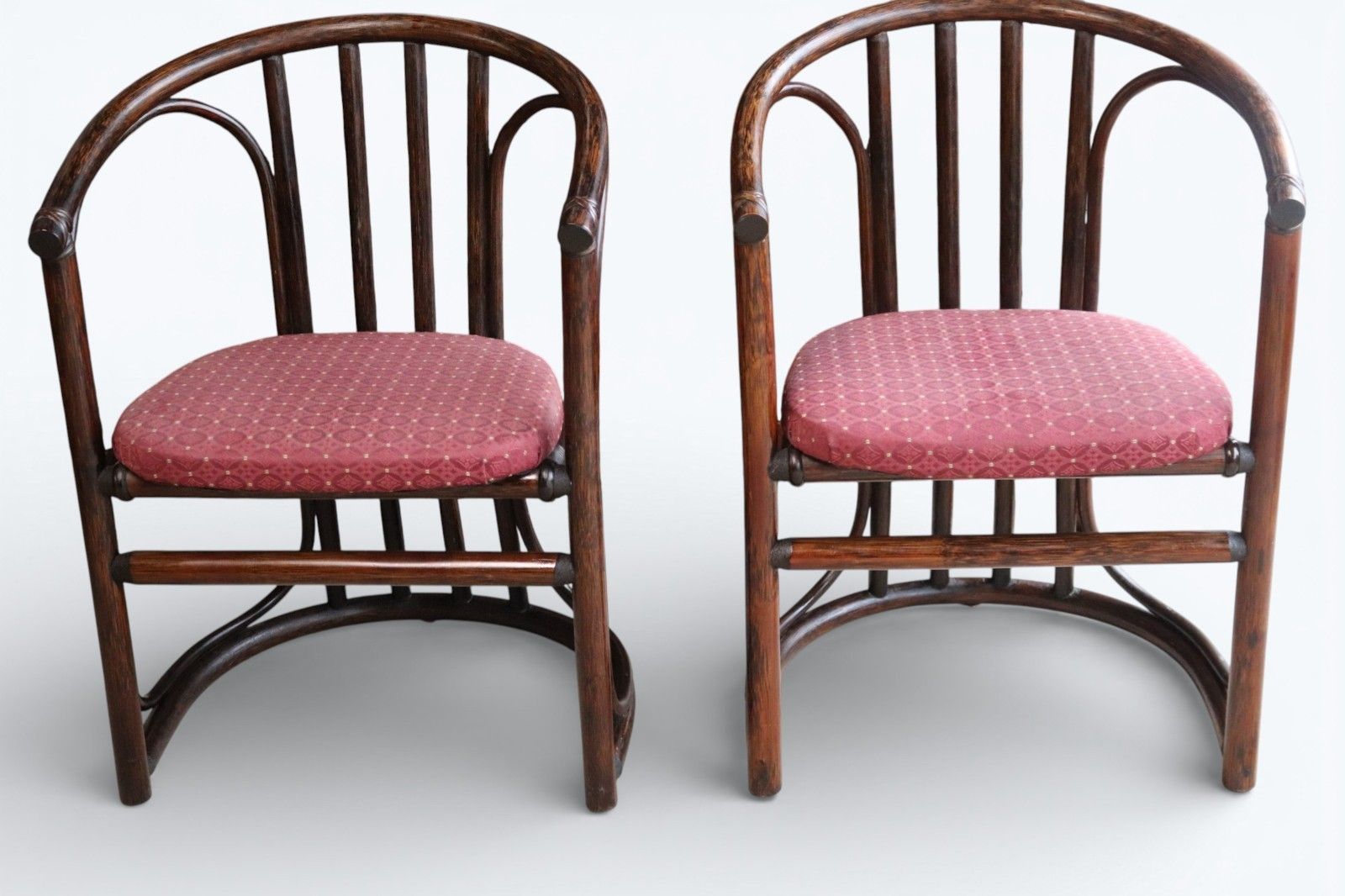 Pair Of Mid Century Bentwood Bamboo Dining Chairs Rohe Noordwolde Style 1970s photo furniture