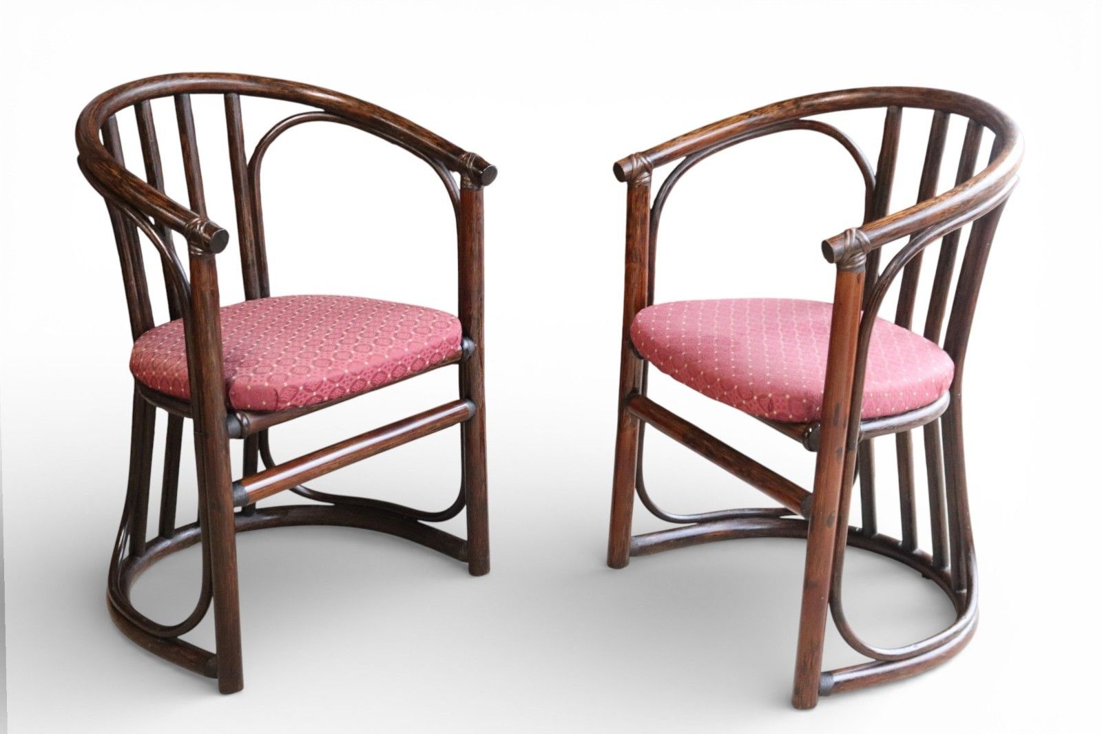 Pair Of Mid Century Bentwood Bamboo Dining Chairs Rohe Noordwolde Style 1970s photo for sale
