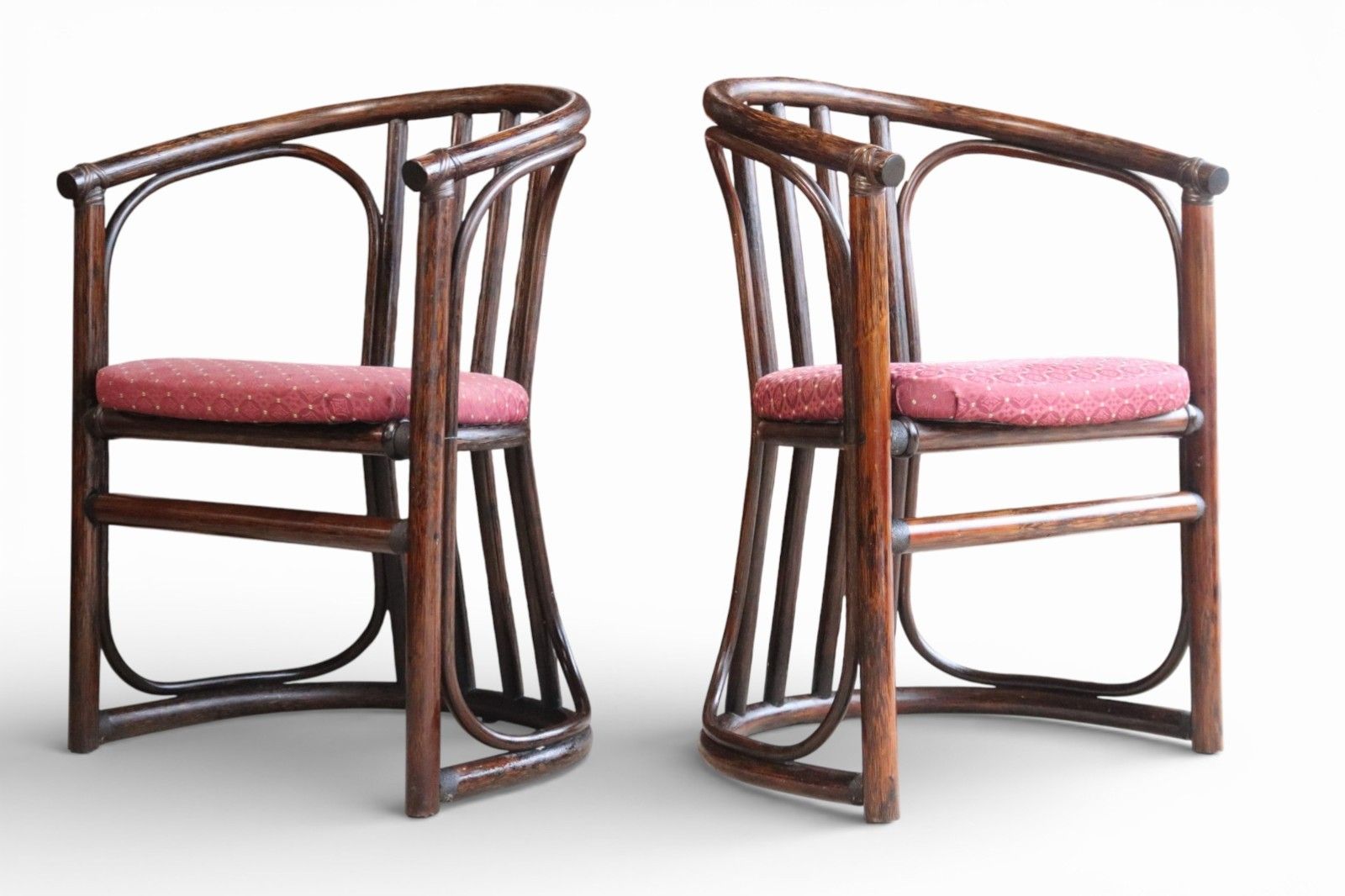photo furniture Pair Of Mid Century Bentwood Bamboo Dining Chairs Rohe Noordwolde Style 1970s