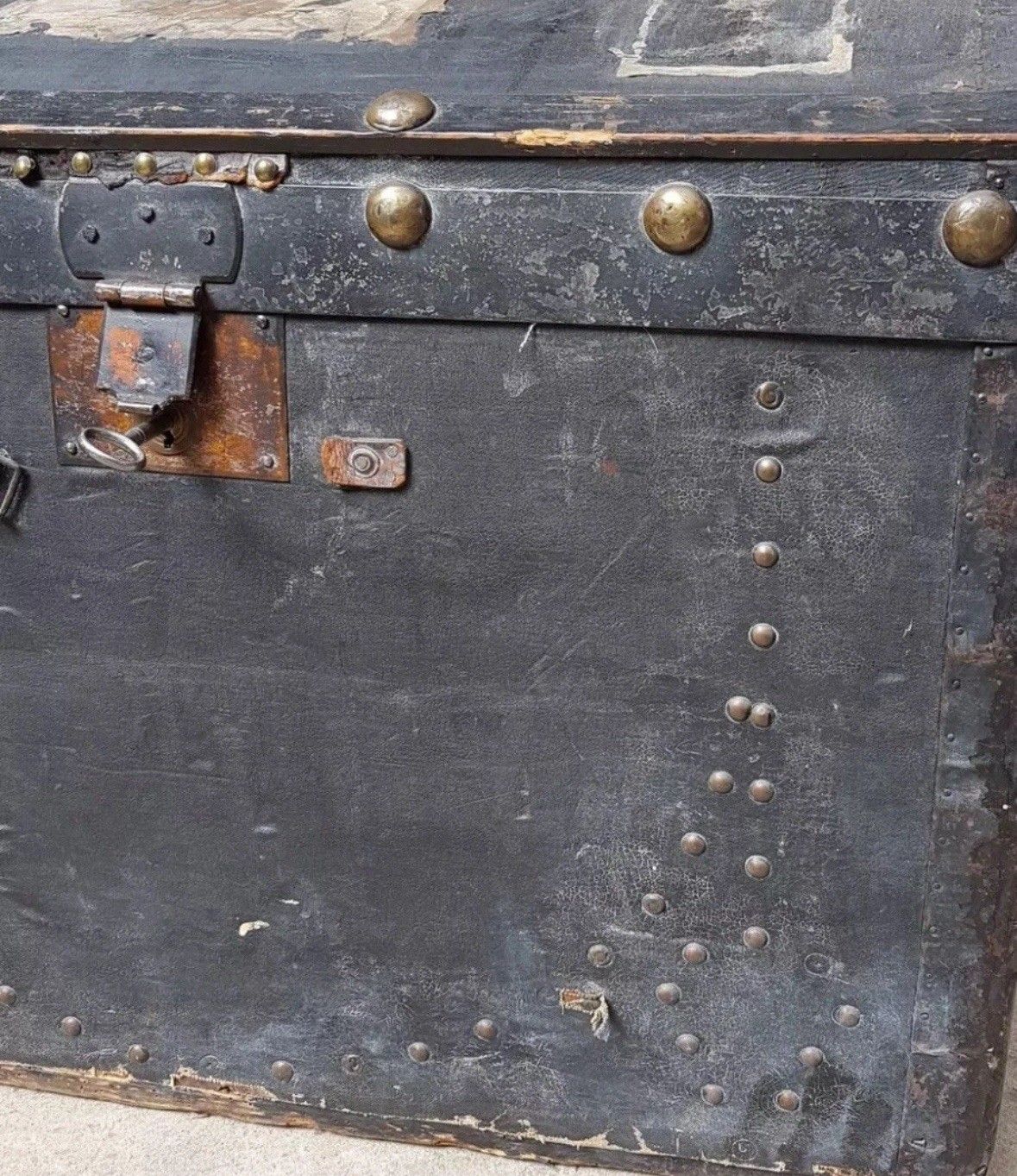 Veg Antique Rustic Steamer Storage Chest Trunk Blanket Box R1048 photo 189.75