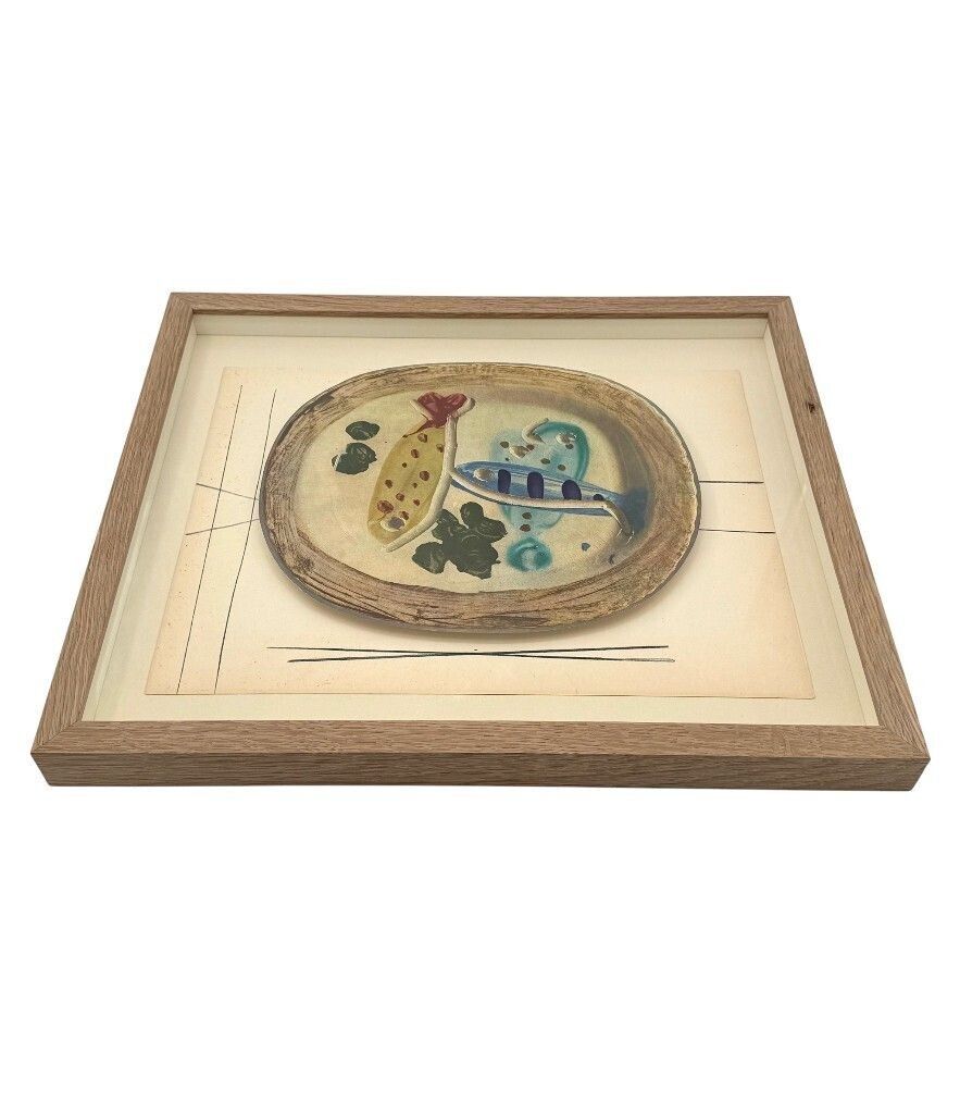 825.0 A Framed Lithographic Plate From The 1948 Swedish, Limited Edition Portfolio Of Only 200  “Ceramiques De Picasso” photo