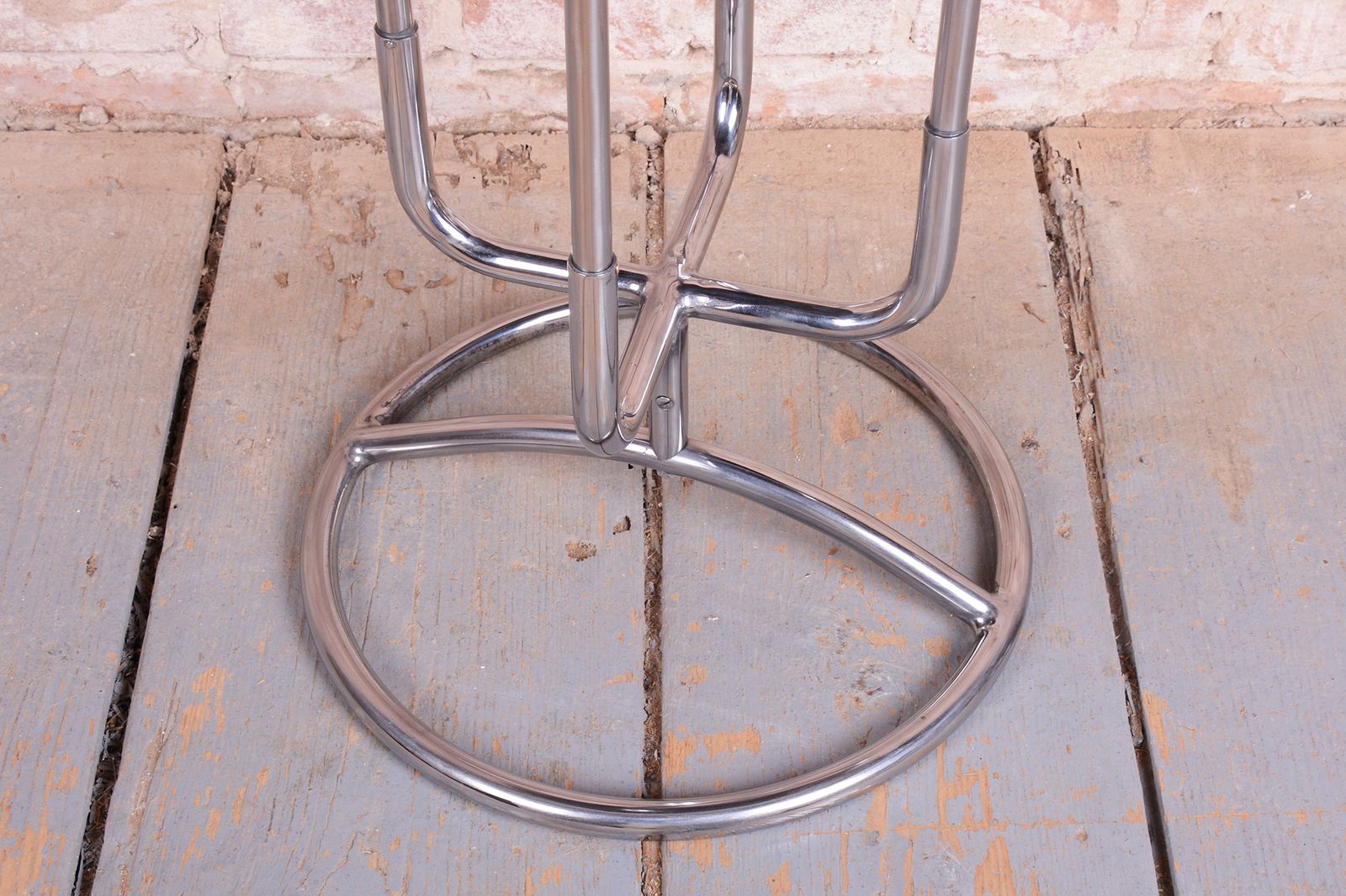 Restored Bauhaus Side Table, Chrome, Steel, Lacquered Wood, Czech, 1930s photo 1100.0