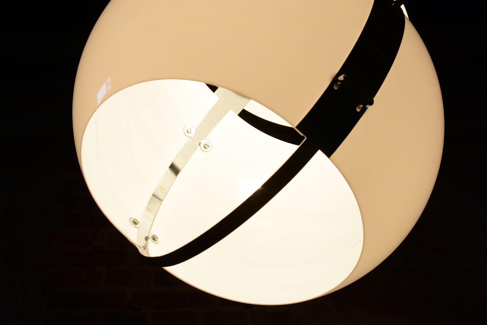 Restored Mid Century Floor Lamp, By H. Guzzini, Chrome, Marble, Italy, 1960s photo vinterior