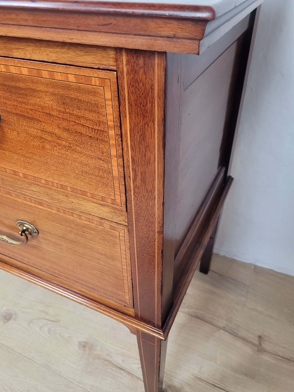 photo for sale Victorian Dressing Chest Of Drawers Inlaid 19thc Drop Handles