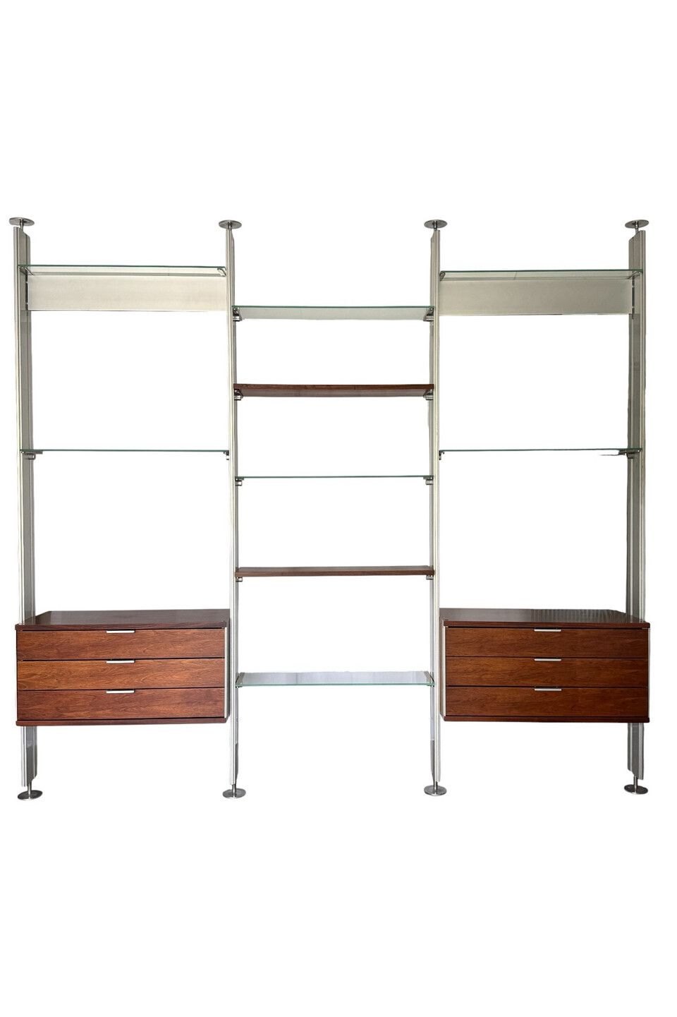 Modular Shelving Or Room Divider In Metal And Wood Veneer photo furniture
