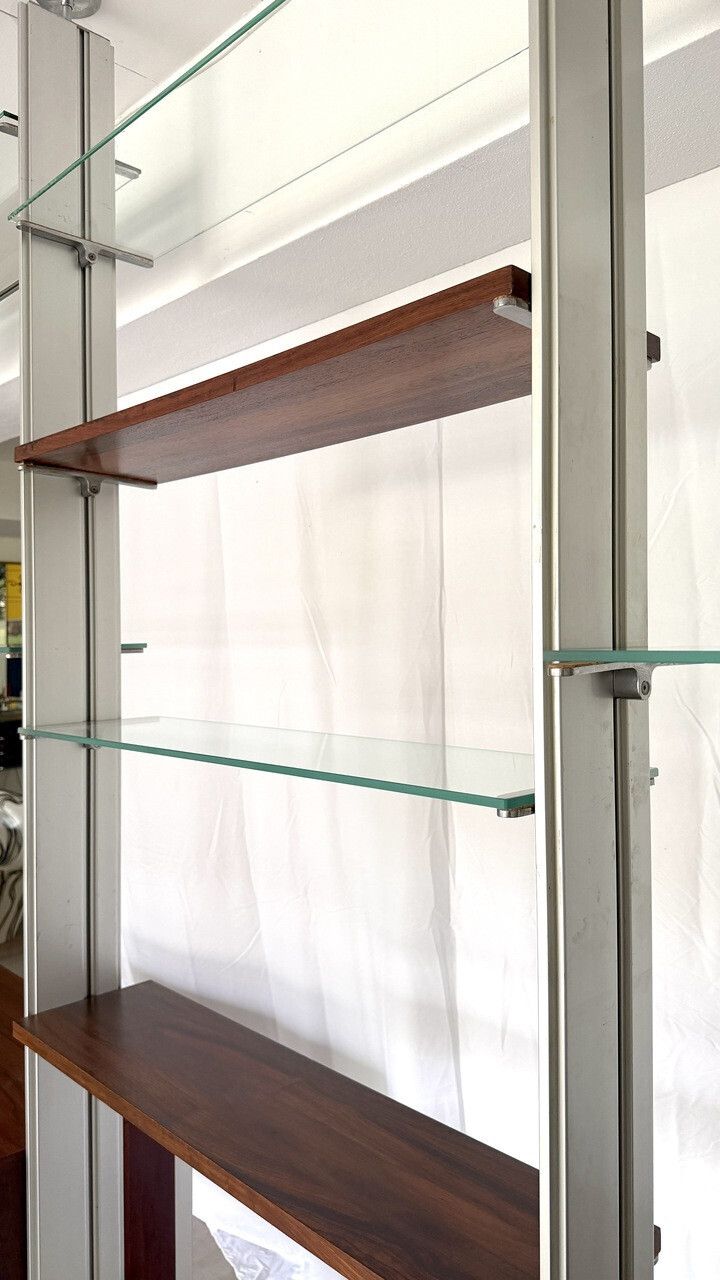 Furniture Modular Shelving Or Room Divider In Metal And Wood Veneer photo