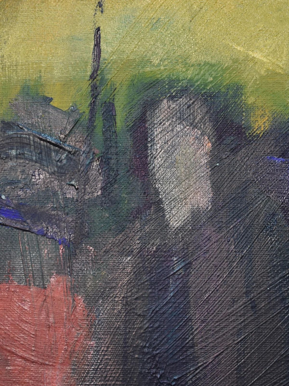 20th Century Landscape With Figures Oil Painting Ingvar Walterström (1920–1988) photo vinterior