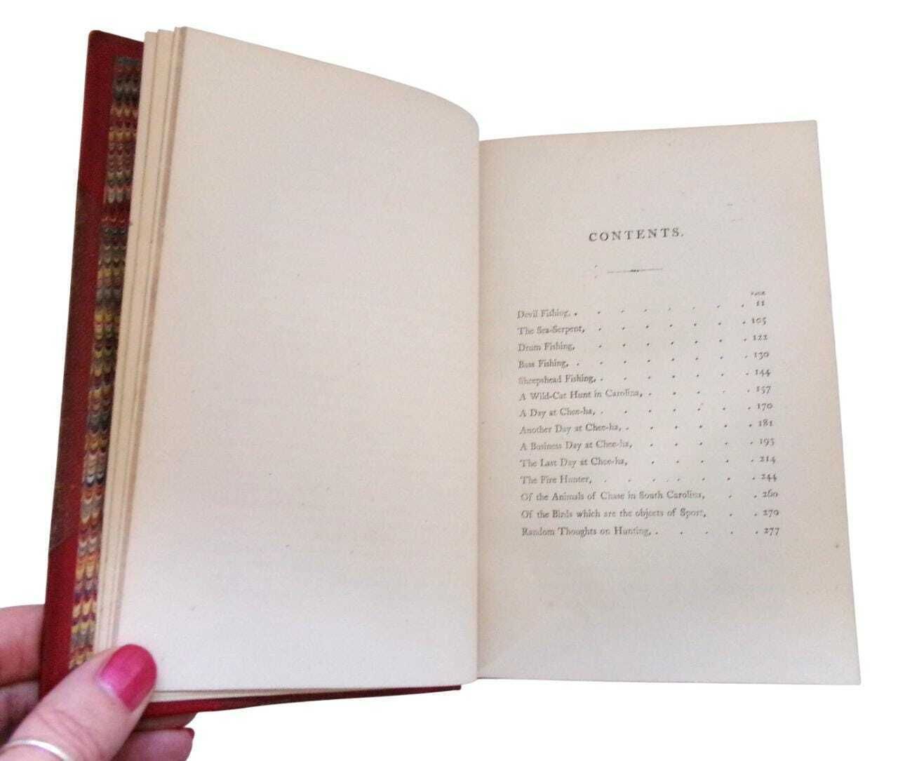 1867 Carolina Sports, Scarce Half Leather Hunting Fishing Book, First Uk Edition photo Home Decor