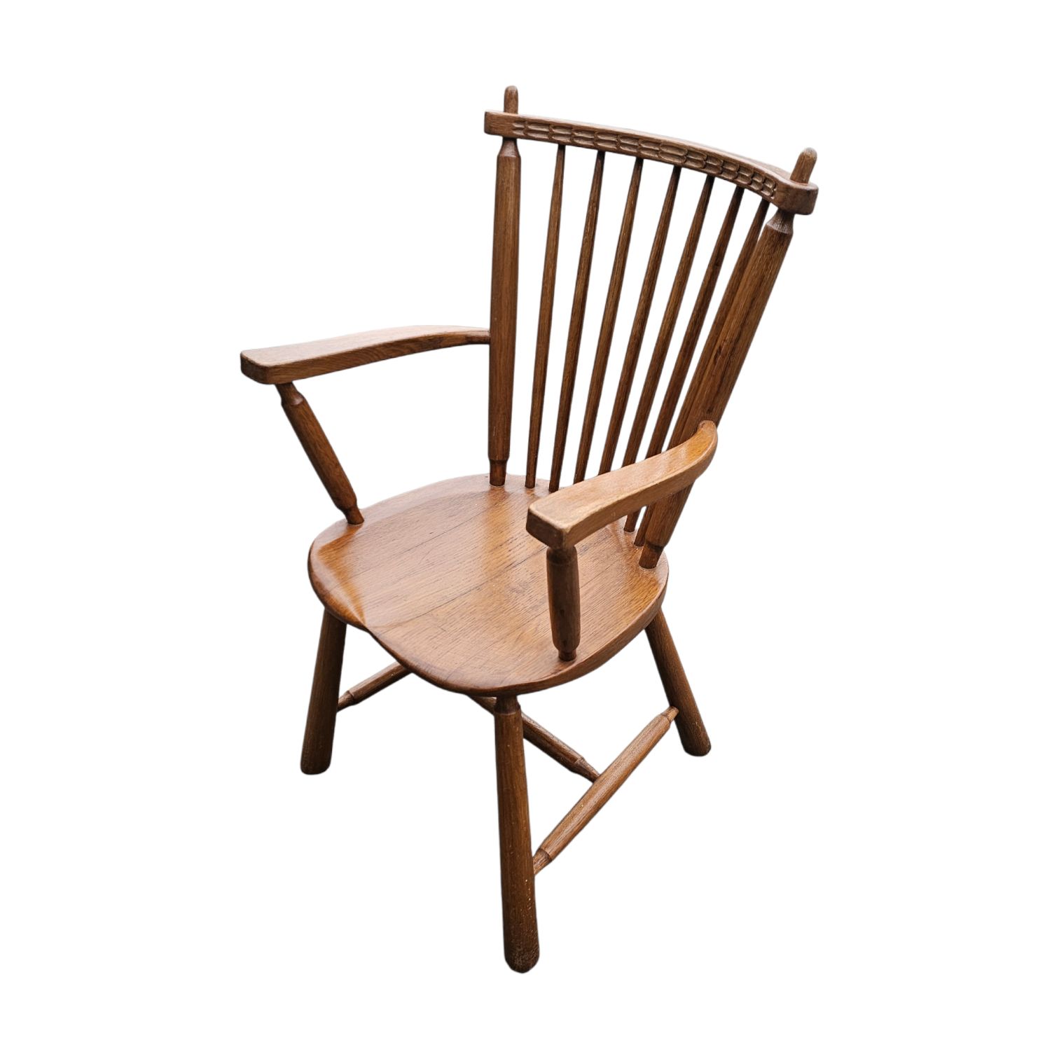2 × Dutch Design Oak Arm Dining Chairs By De Ster Geldermalsen / Netherlands 1960s photo Furniture