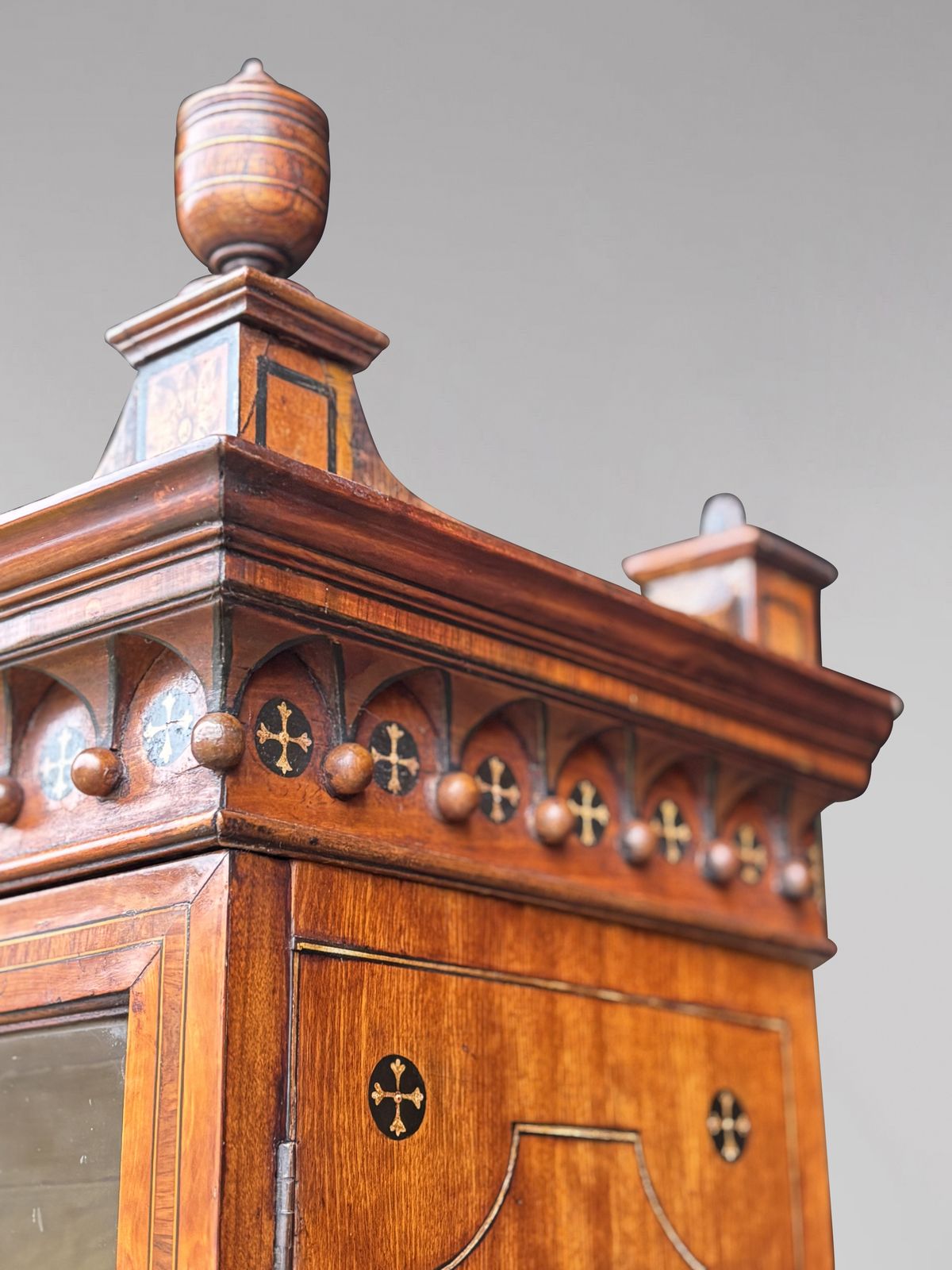 photo buy 18th Century George III Sheraton Period Satinwood Inlaid Bureau Bookcase