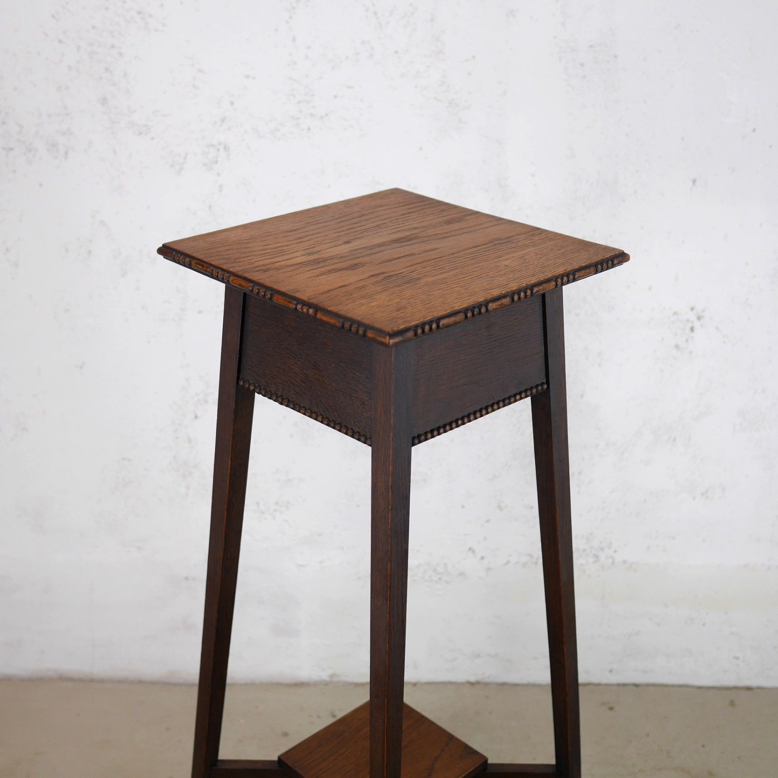 Tall Antique Arts & Crafts Oak Torchere Plant Stand Liberty Style #103113 photo Home Decor