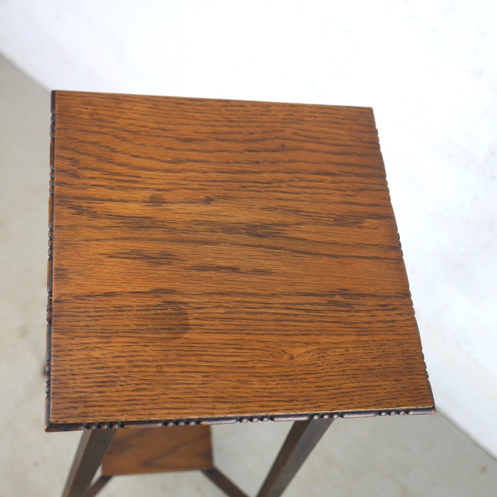 photo for sale Tall Antique Arts & Crafts Oak Torchere Plant Stand Liberty Style #103113