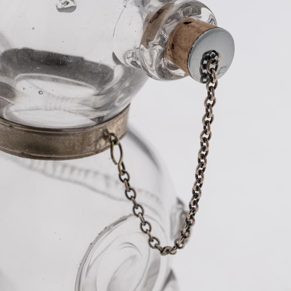 photo for sale Antique Victorian Silver Plated Dog Claret Jug, Glass Body, C1890