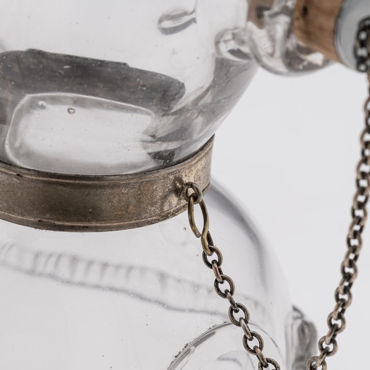 Home Decor Antique Victorian Silver Plated Dog Claret Jug, Glass Body, C1890 photo