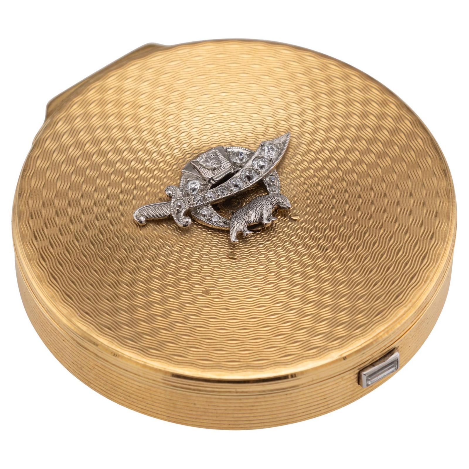 Art Deco Compact By Jacques Cartier, 18k Gold & Diamond, France, 1929