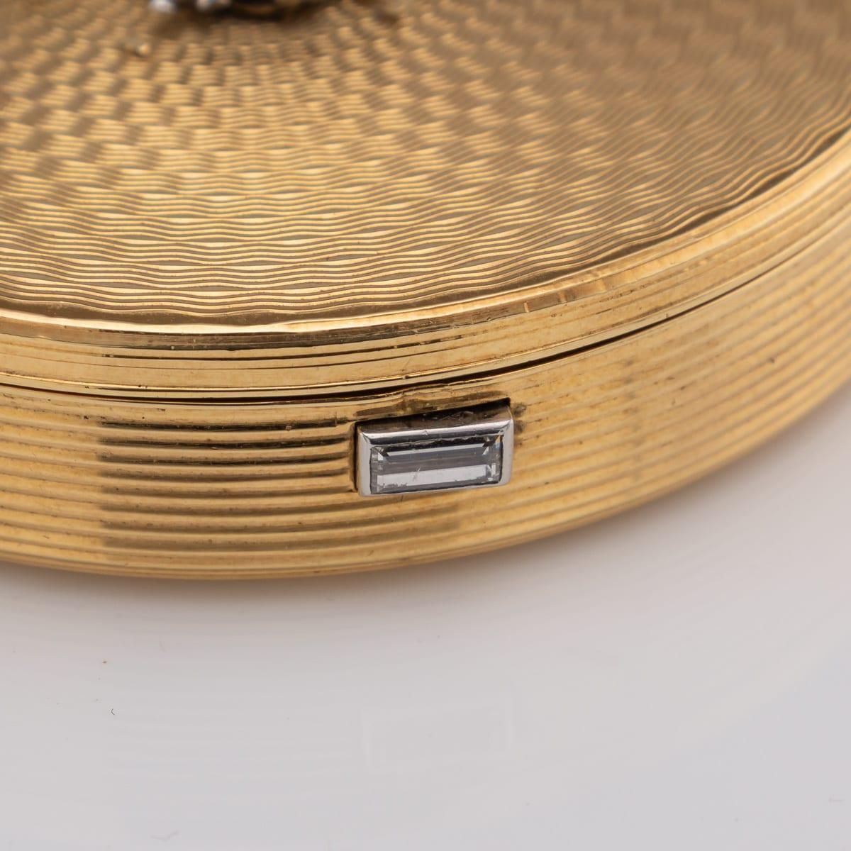 Art Deco Compact By Jacques Cartier, 18k Gold & Diamond, France, 1929 photo vintage