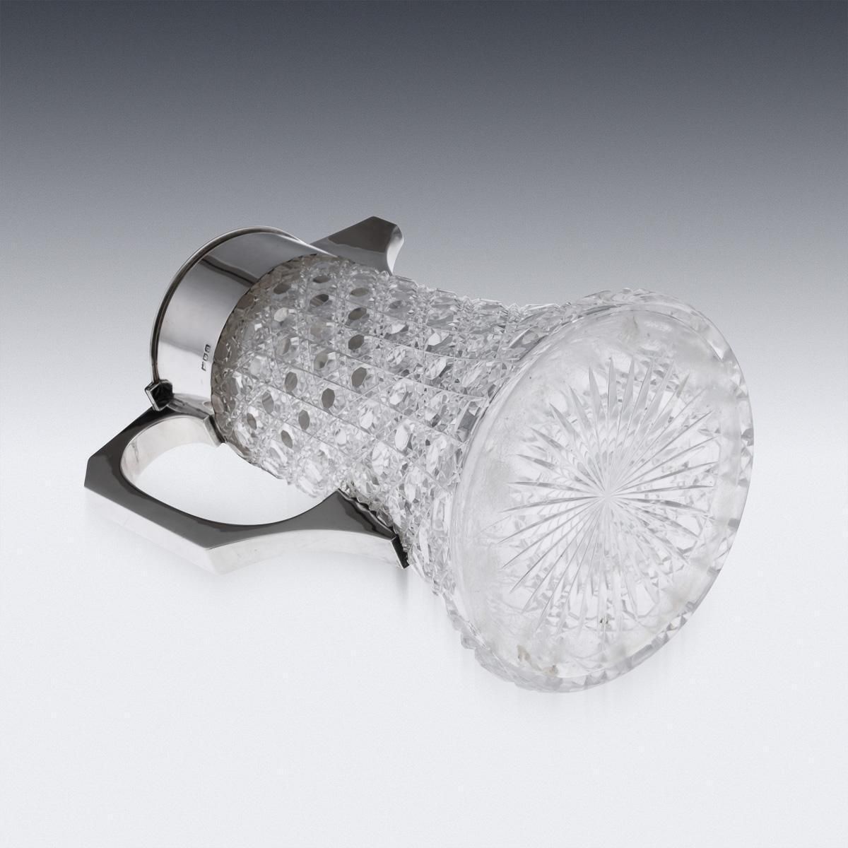photo furniture Antique 19thc Victorian Solid Silver & Cut Glass Large Claret Jug, London C.1896