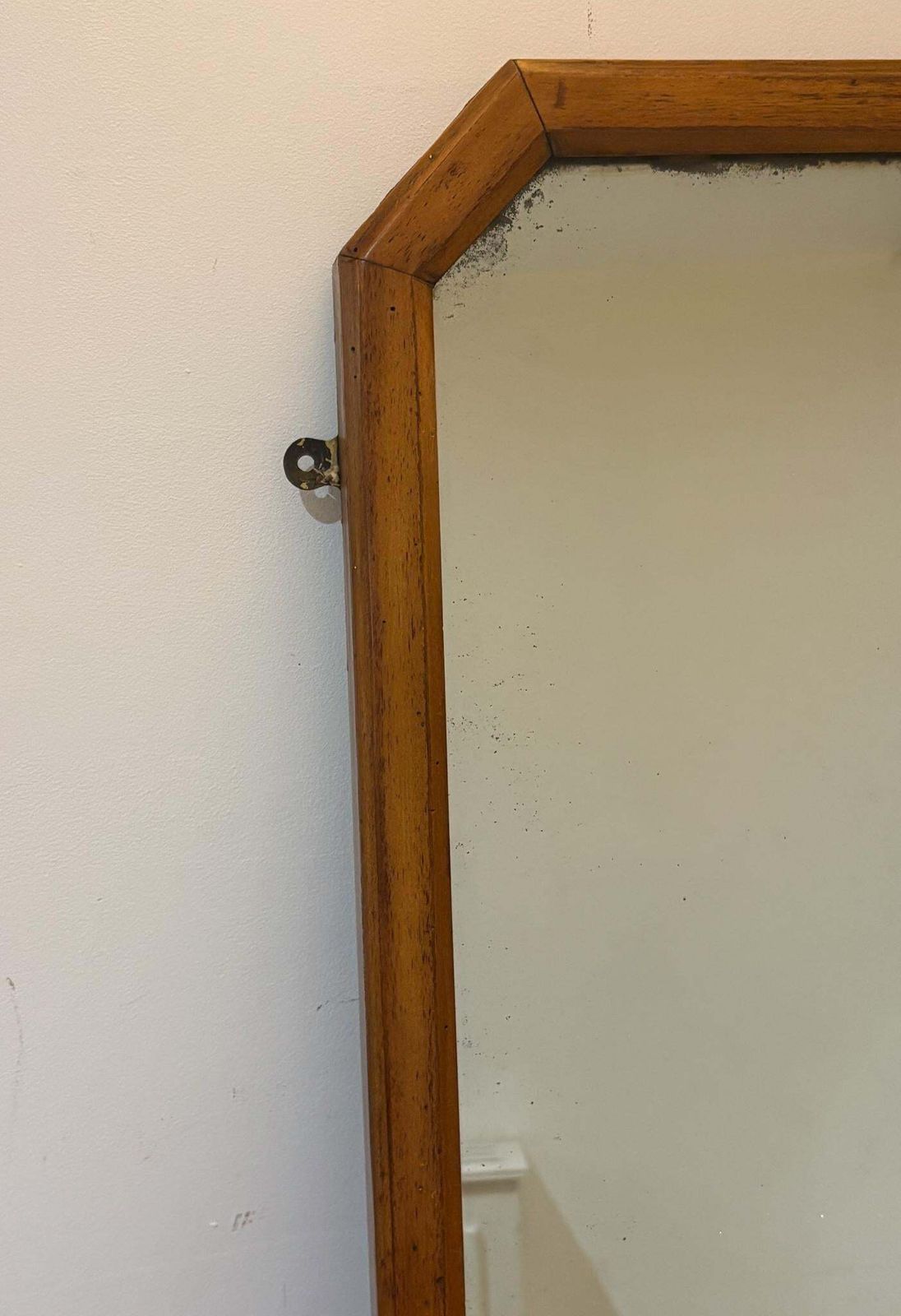 Edwardian Satinwood Wall Mirror With Shelf & Drawer – Antique Shaving/Toilet Mirror photo for sale