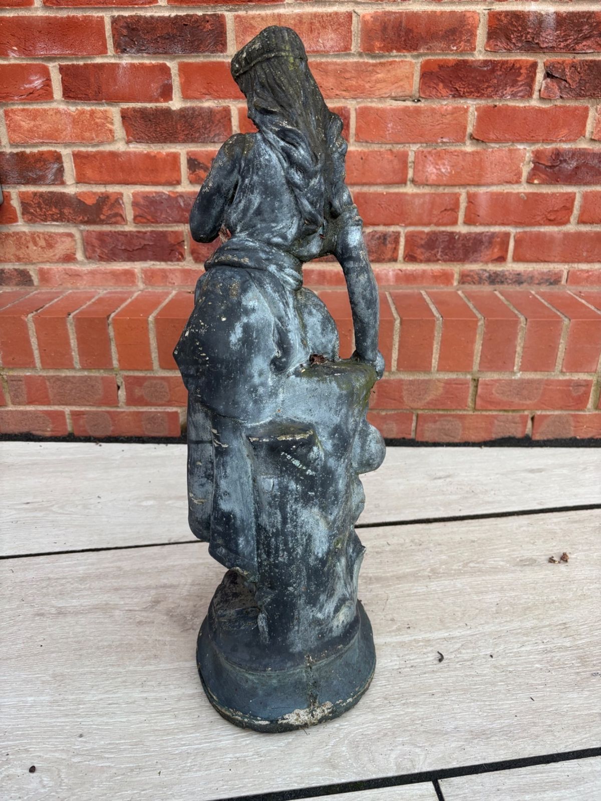 Classical Cast Stone Garden Statue – Water Carrier Maiden, C. Mid 20th Century photo for sale